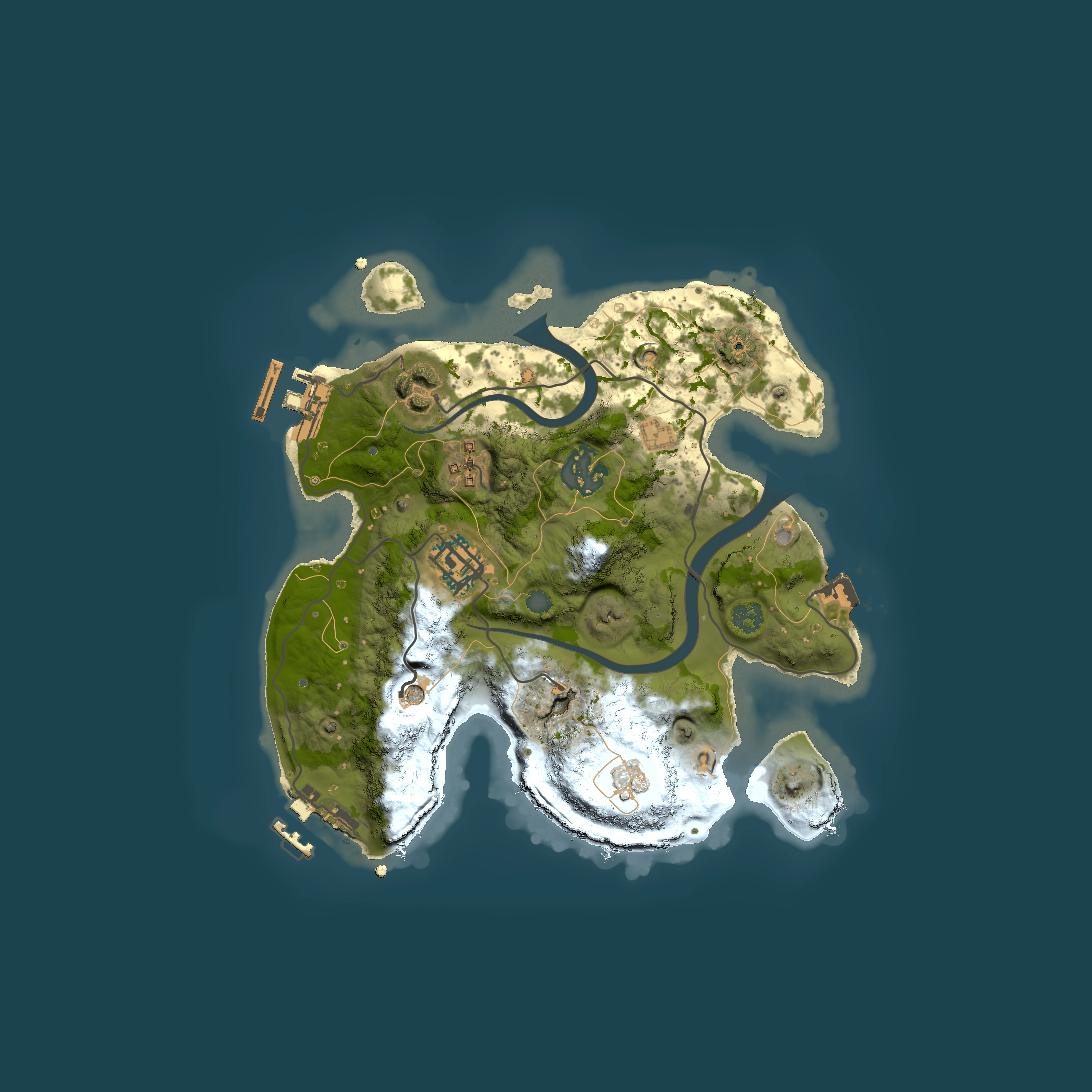 Full top-down render of Rust map seed 1527716925, 2500x2500m