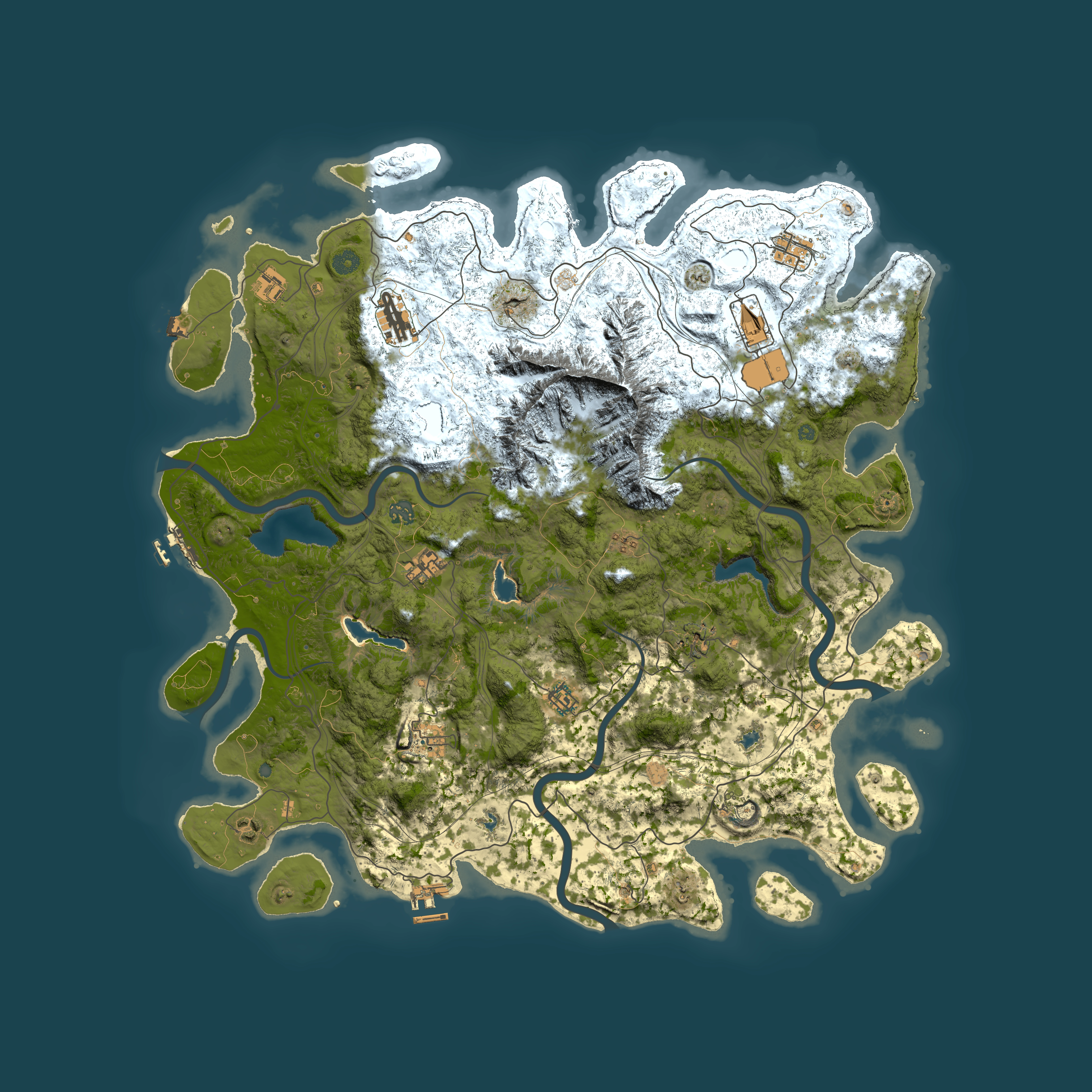 Full top-down render of Rust map seed 1090162683, 5000x5000m