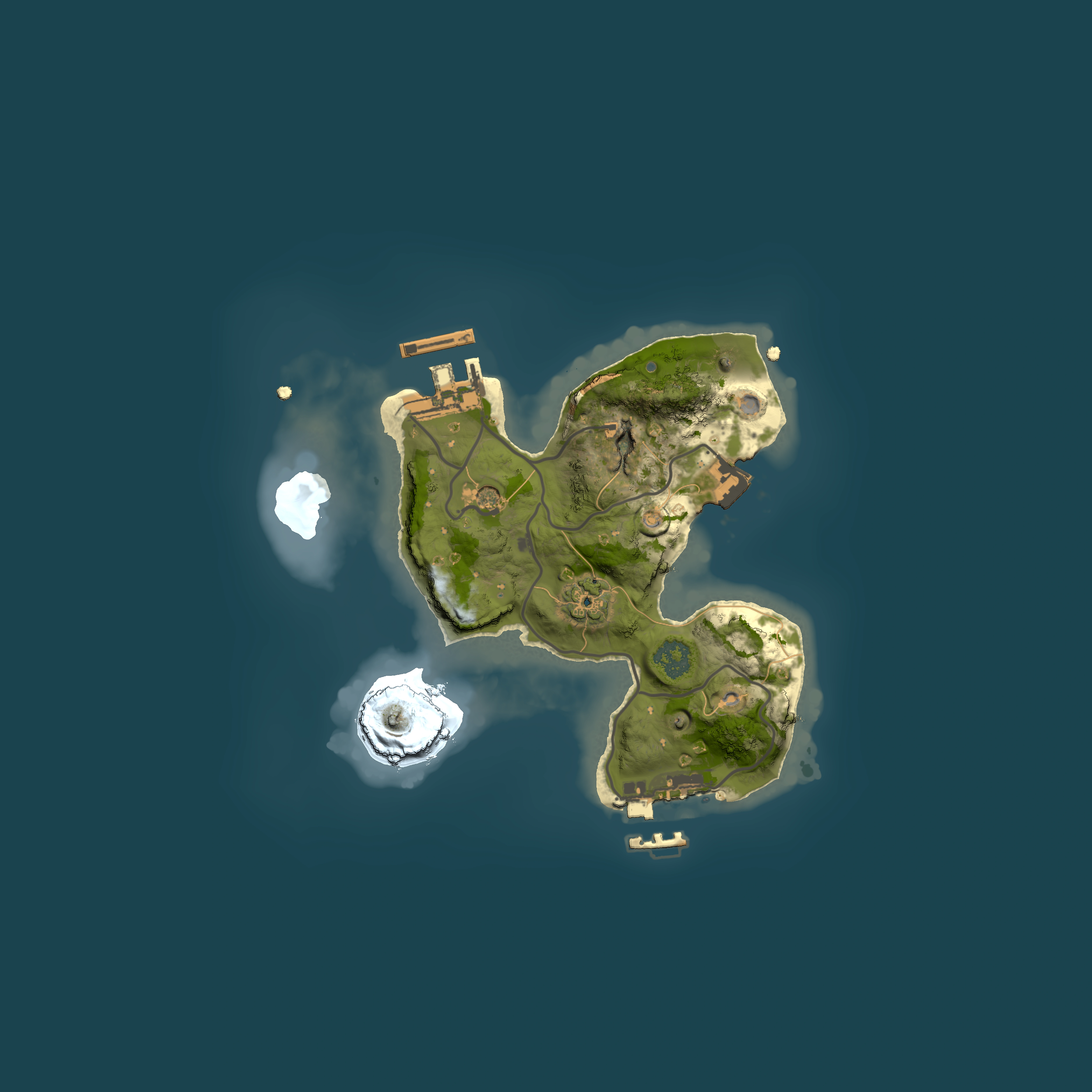 Full top-down render of Rust map seed 1094385901, 2000x2000m