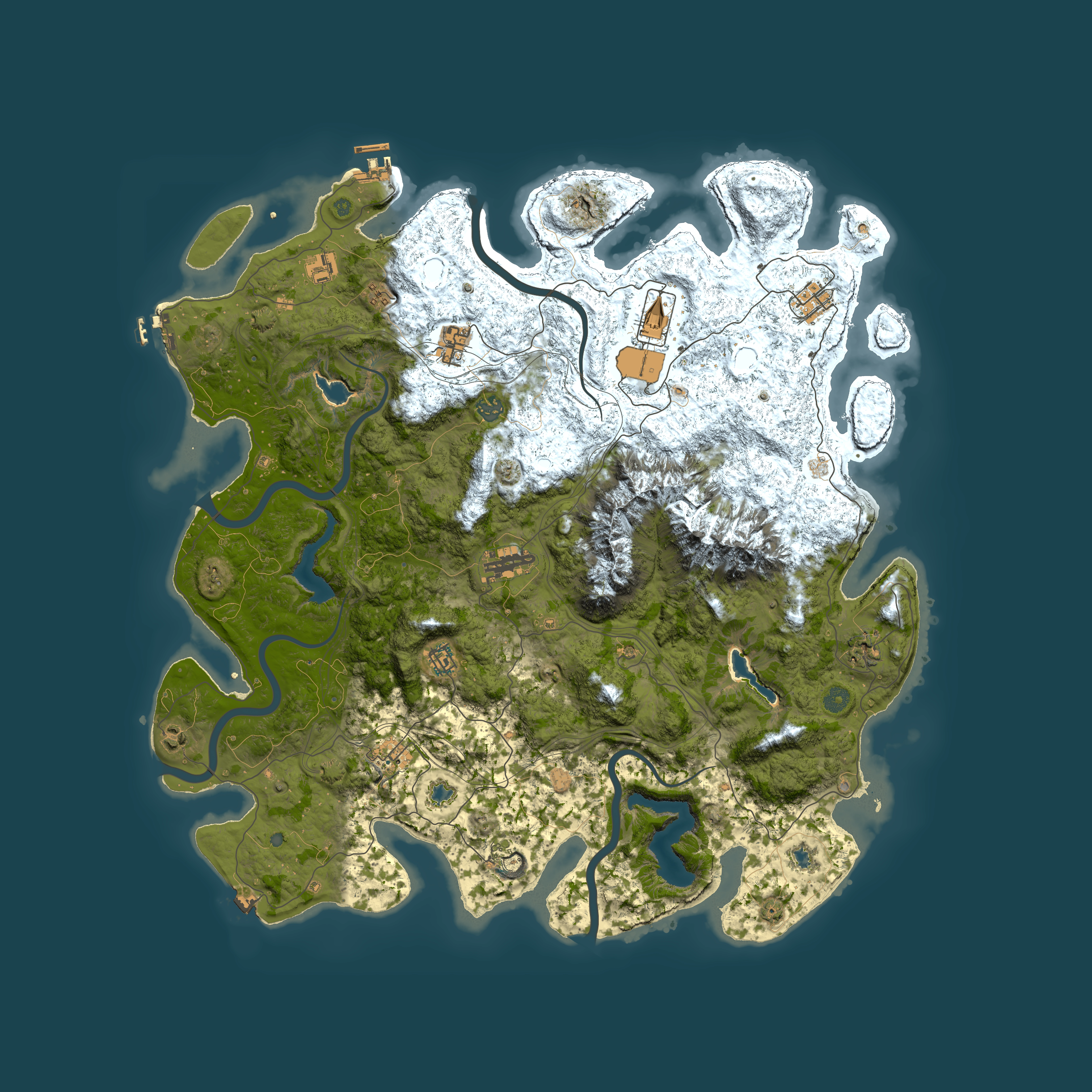 Full top-down render of Rust map seed 728830767, 5000x5000m
