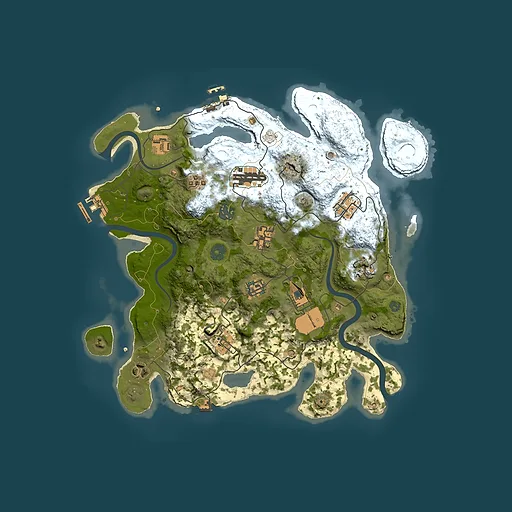 Rust map seed 116123763, 3500x3500m top-down preview