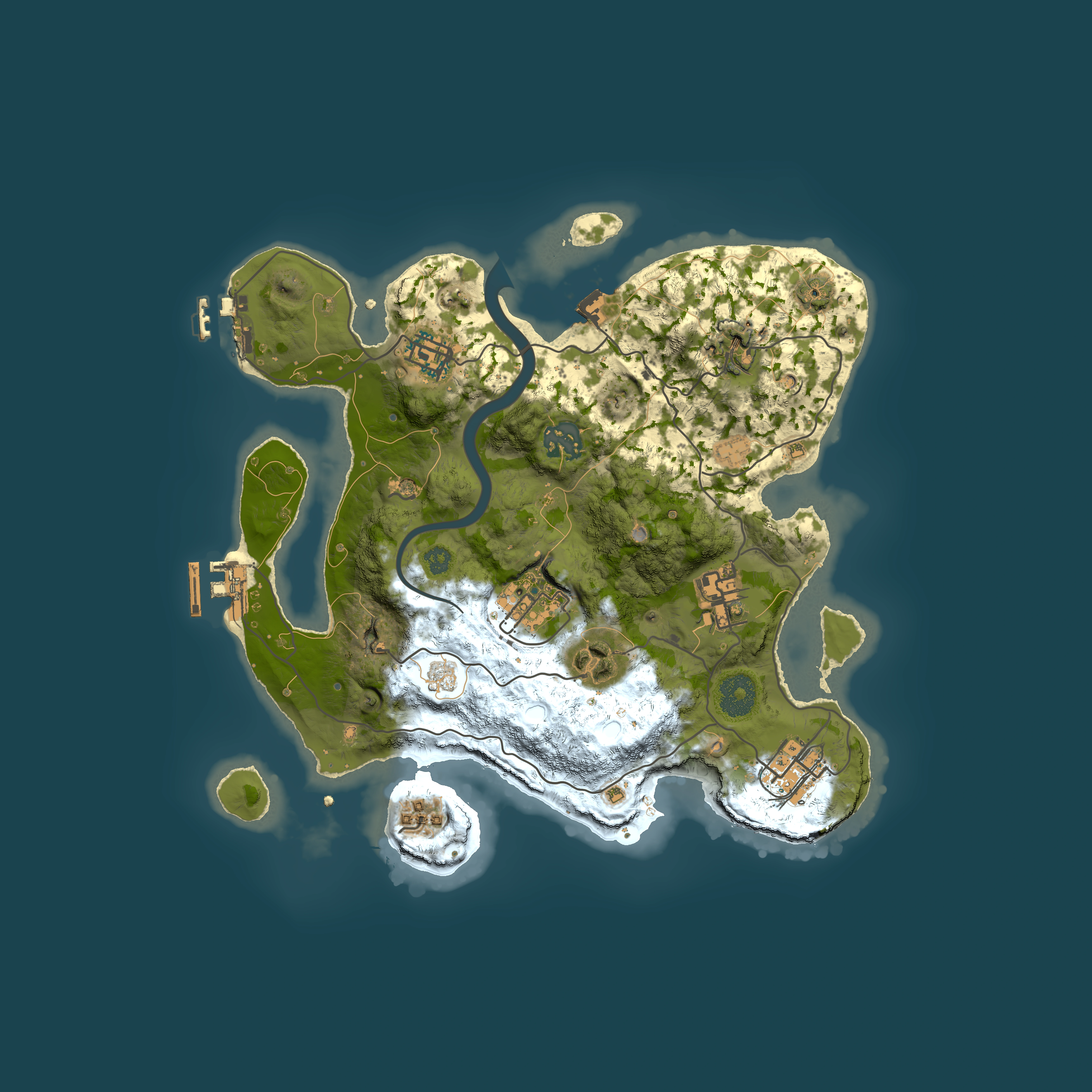 Full top-down render of Rust map seed 1981904559, 3000x3000m