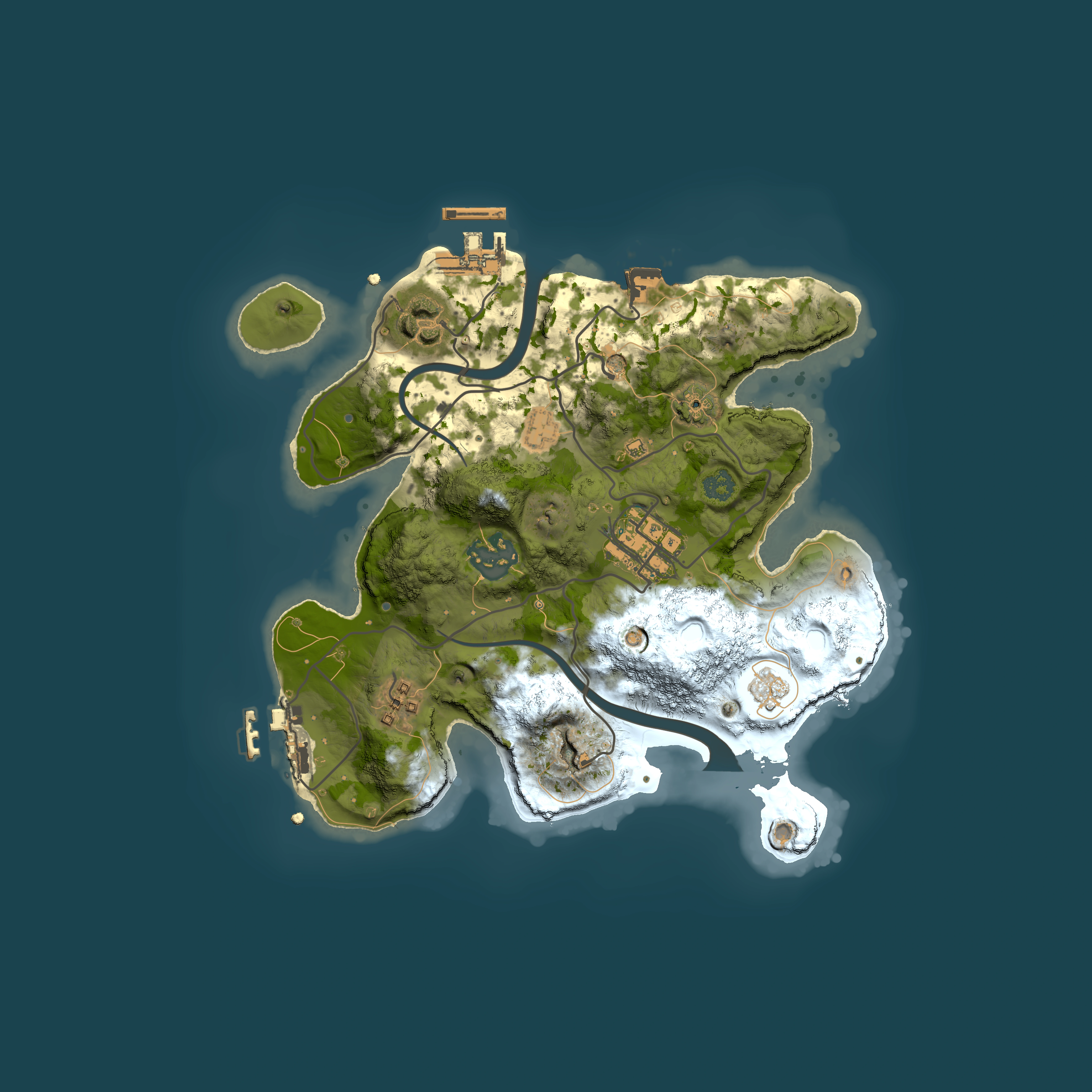 Full top-down render of Rust map seed 385308055, 2500x2500m