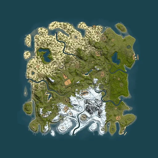 Rust map seed 1663921131, 5000x5000m top-down preview