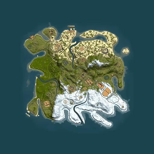 Rust map seed 43163379, 3500x3500m top-down preview