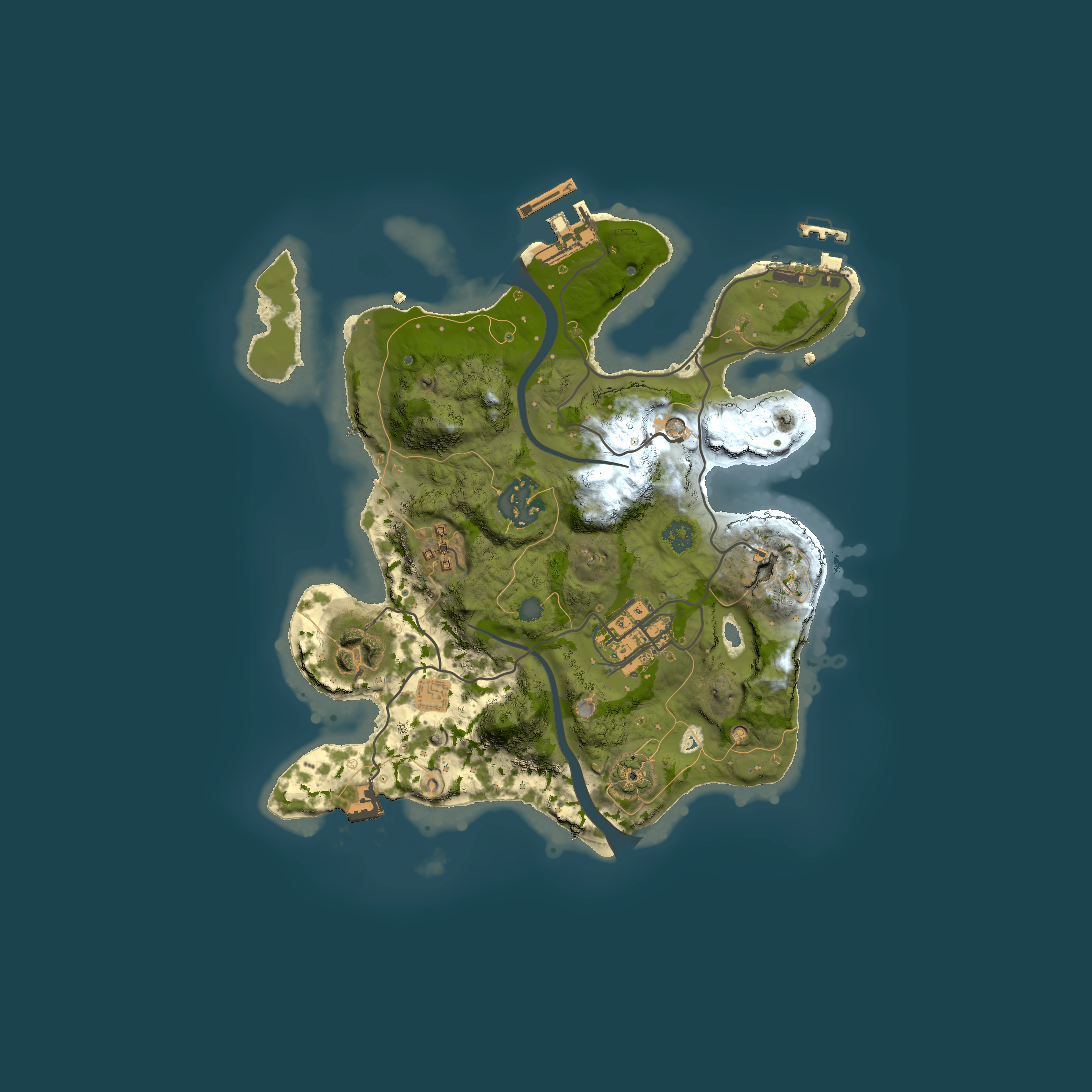 Full top-down render of Rust map seed 993049183, 2500x2500m