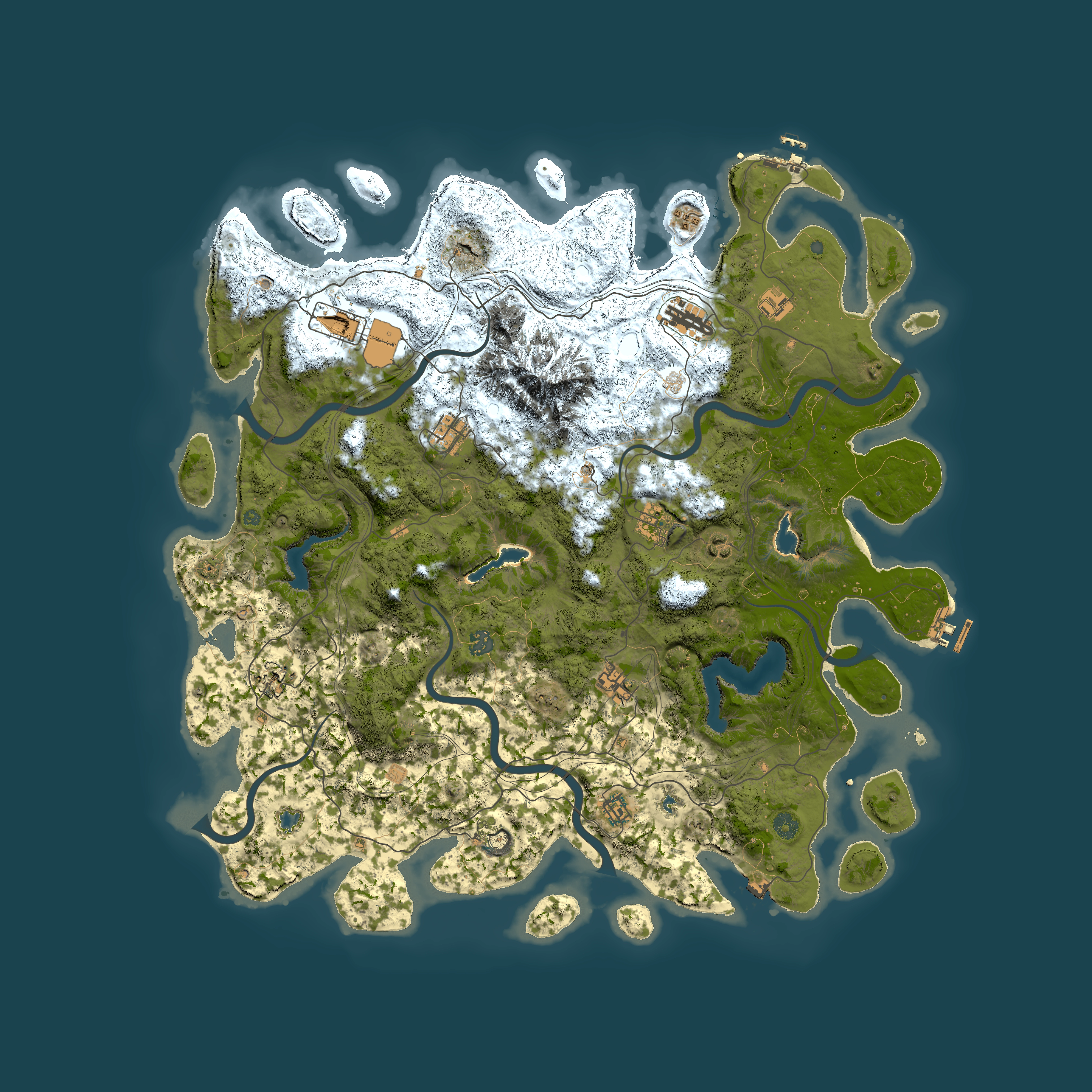 Full top-down render of Rust map seed 1616019018, 5000x5000m