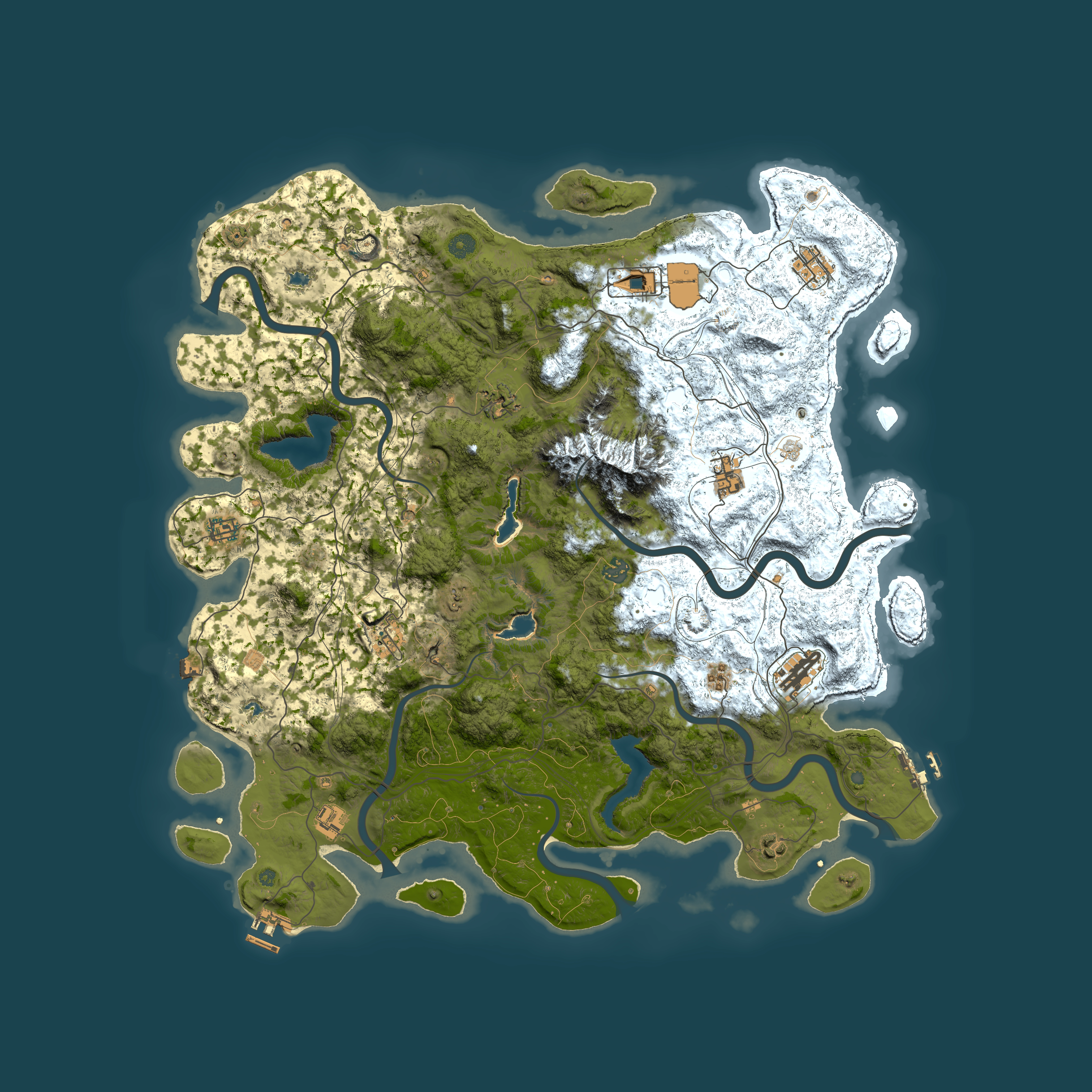 Full top-down render of Rust map seed 1243337398, 5000x5000m