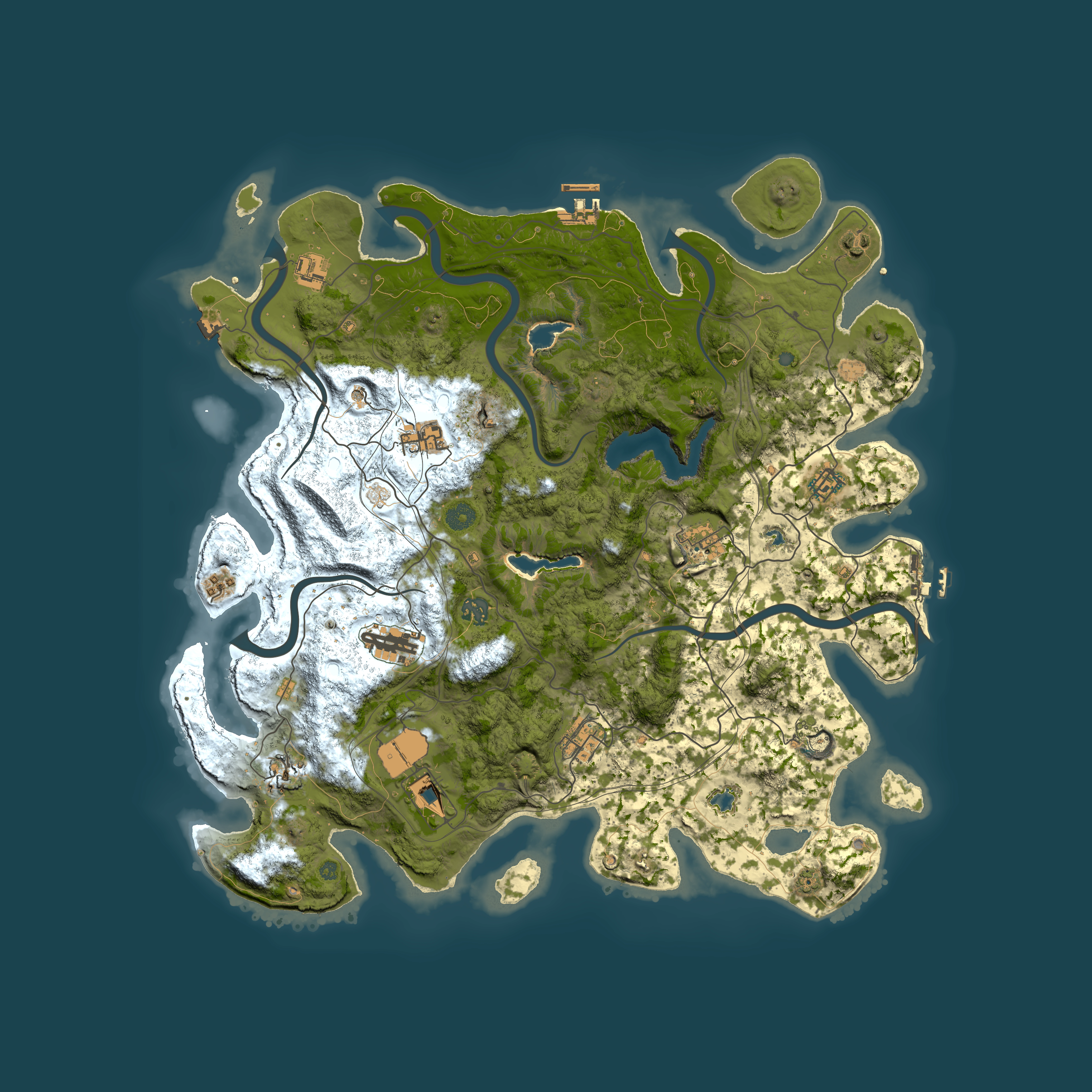 Full top-down render of Rust map seed 1494193545, 4500x4500m