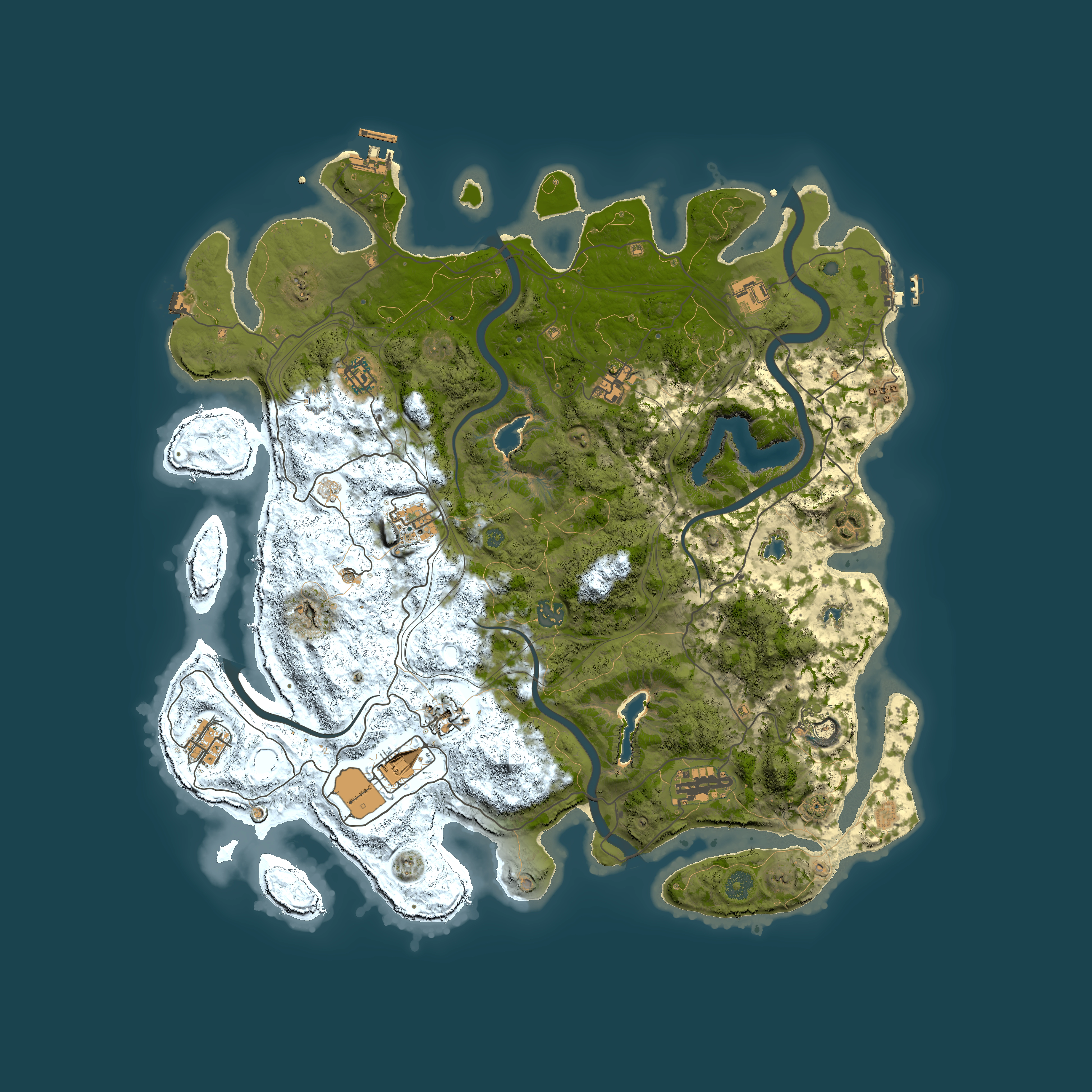 Full top-down render of Rust map seed 38947617, 4500x4500m