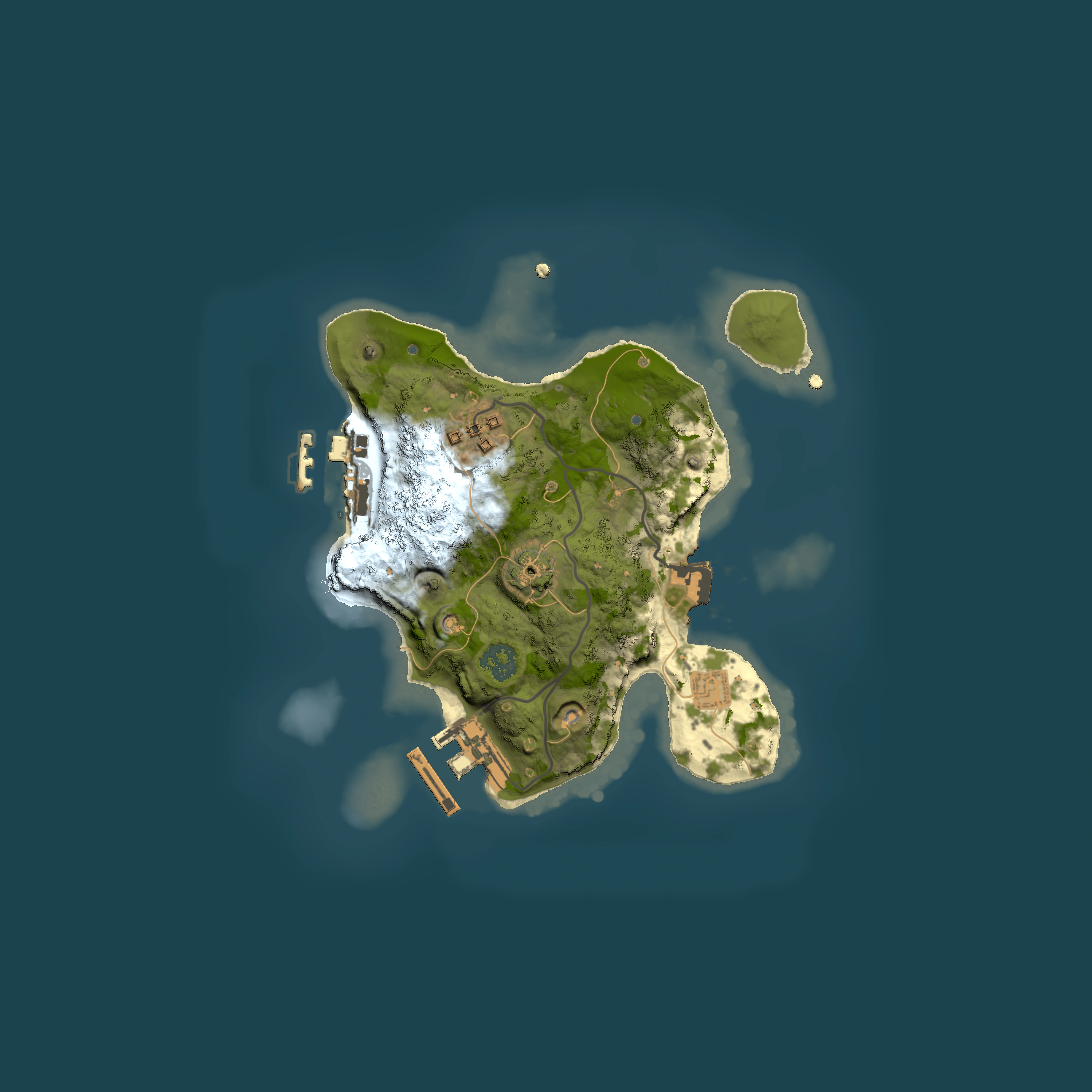Full top-down render of Rust map seed 386431264, 2000x2000m