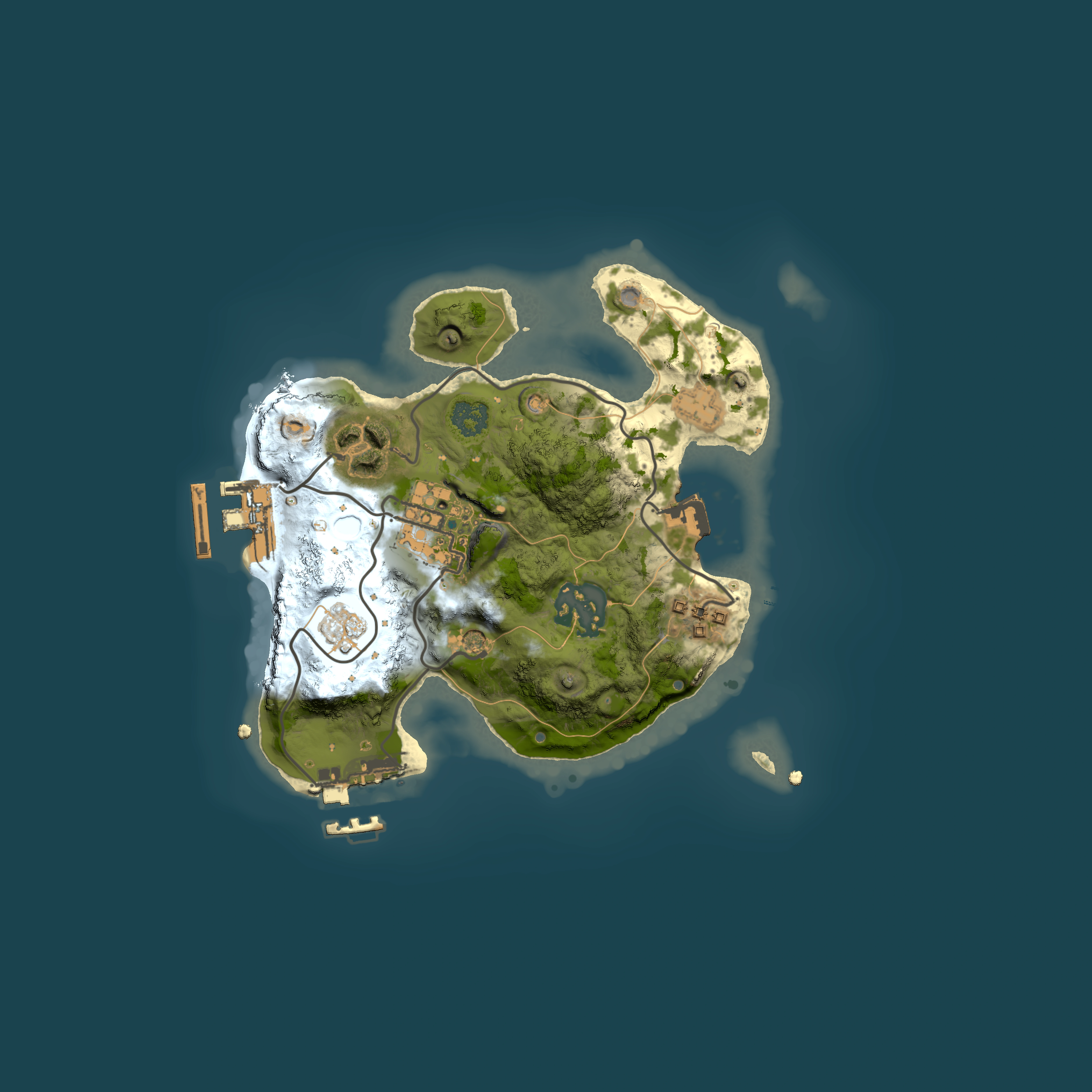 Full top-down render of Rust map seed 664397226, 2000x2000m