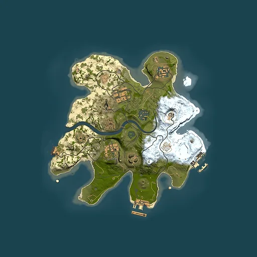 Rust map seed 1407747827, 2500x2500m top-down preview