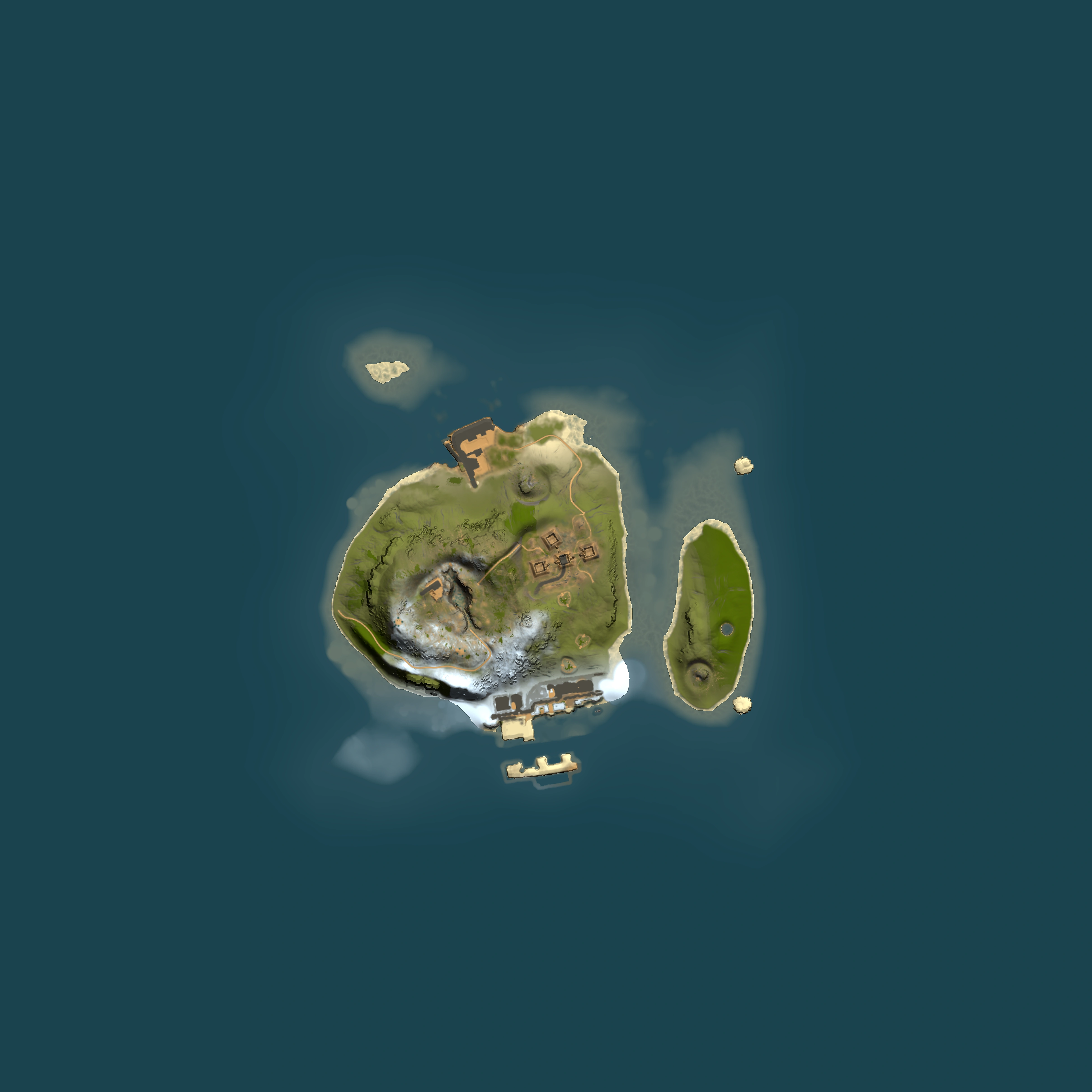 Full top-down render of Rust map seed 335383689, 1500x1500m