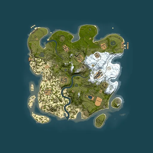 Rust map seed 329074372, 3500x3500m top-down preview