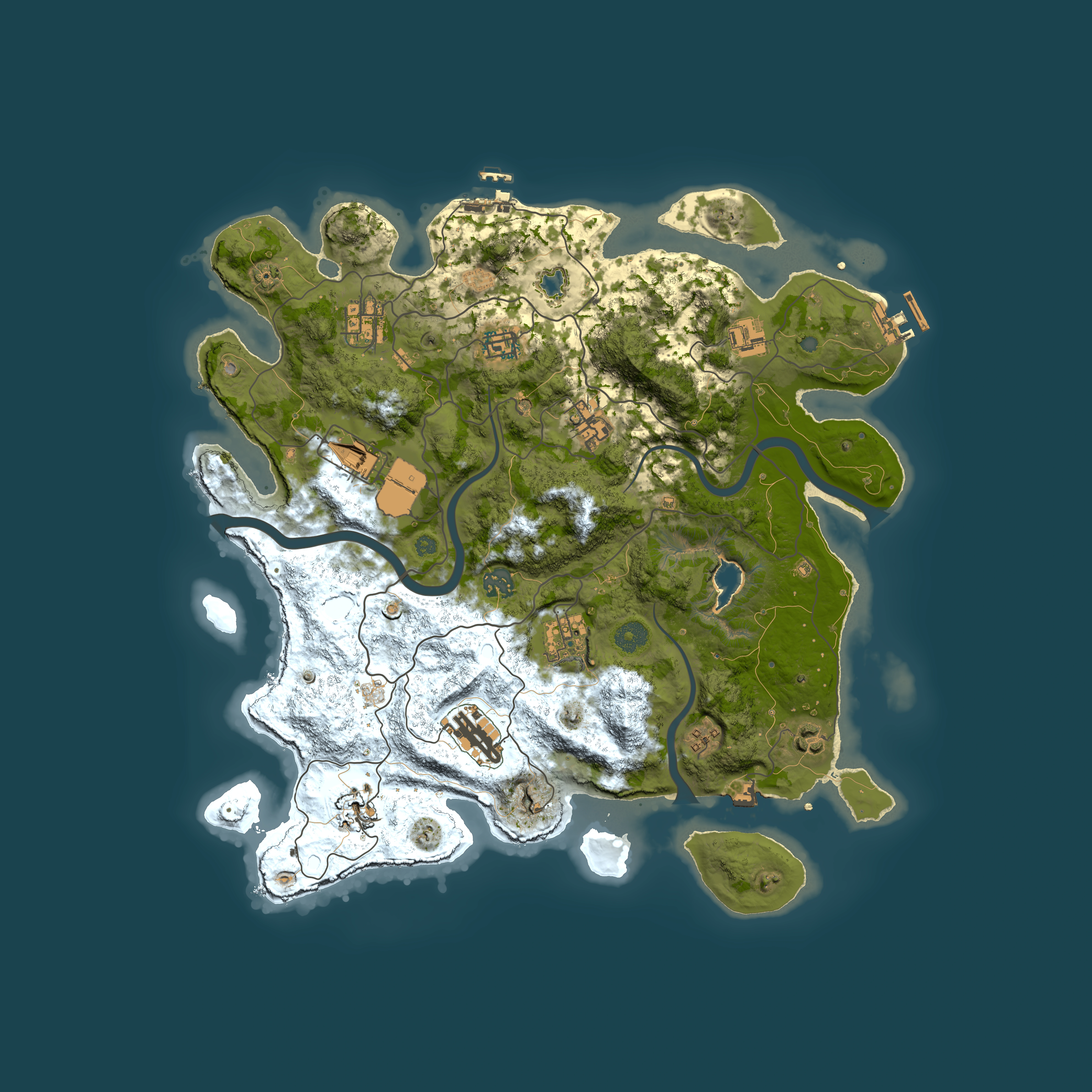 Full top-down render of Rust map seed 2096215145, 4000x4000m