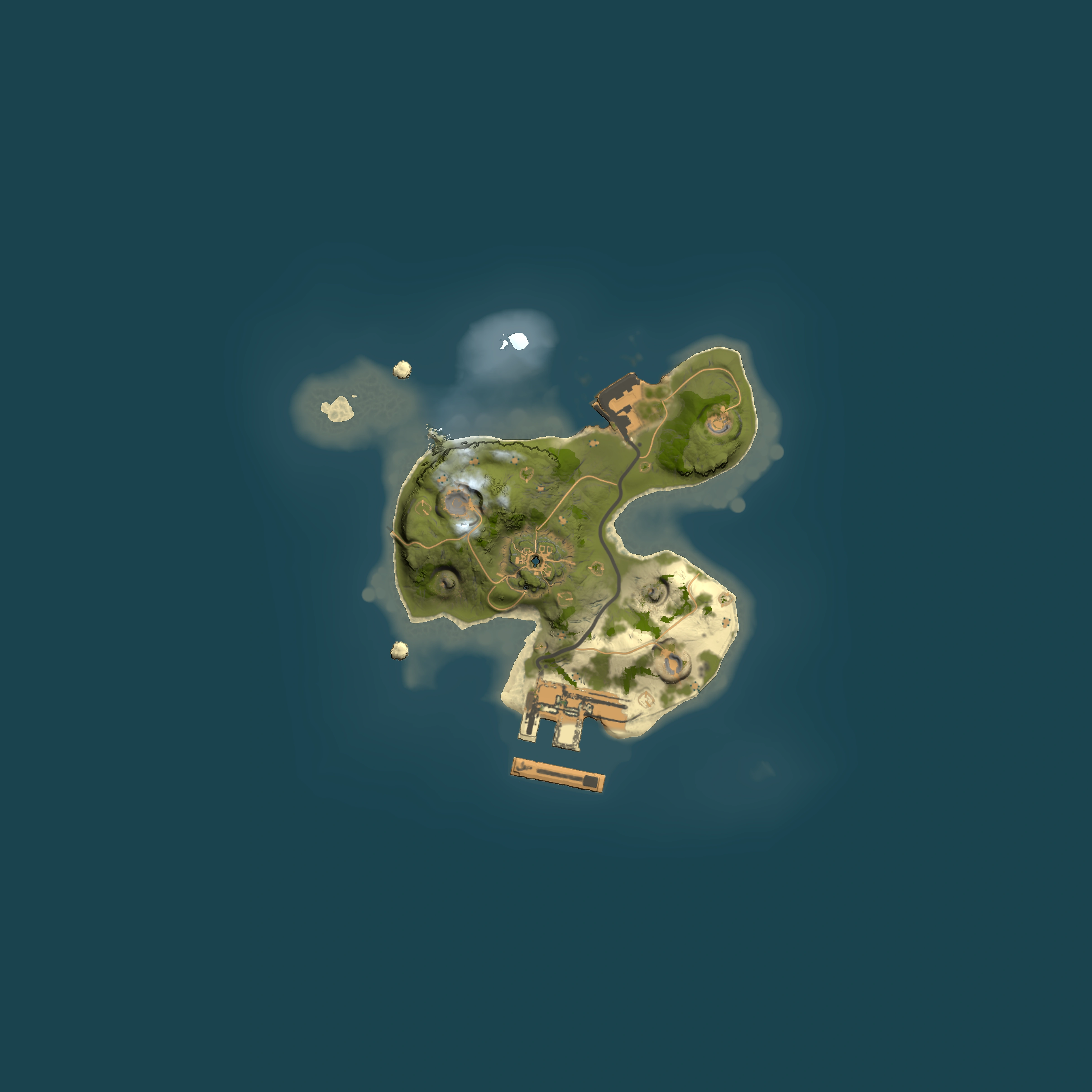 Full top-down render of Rust map seed 697232236, 1500x1500m