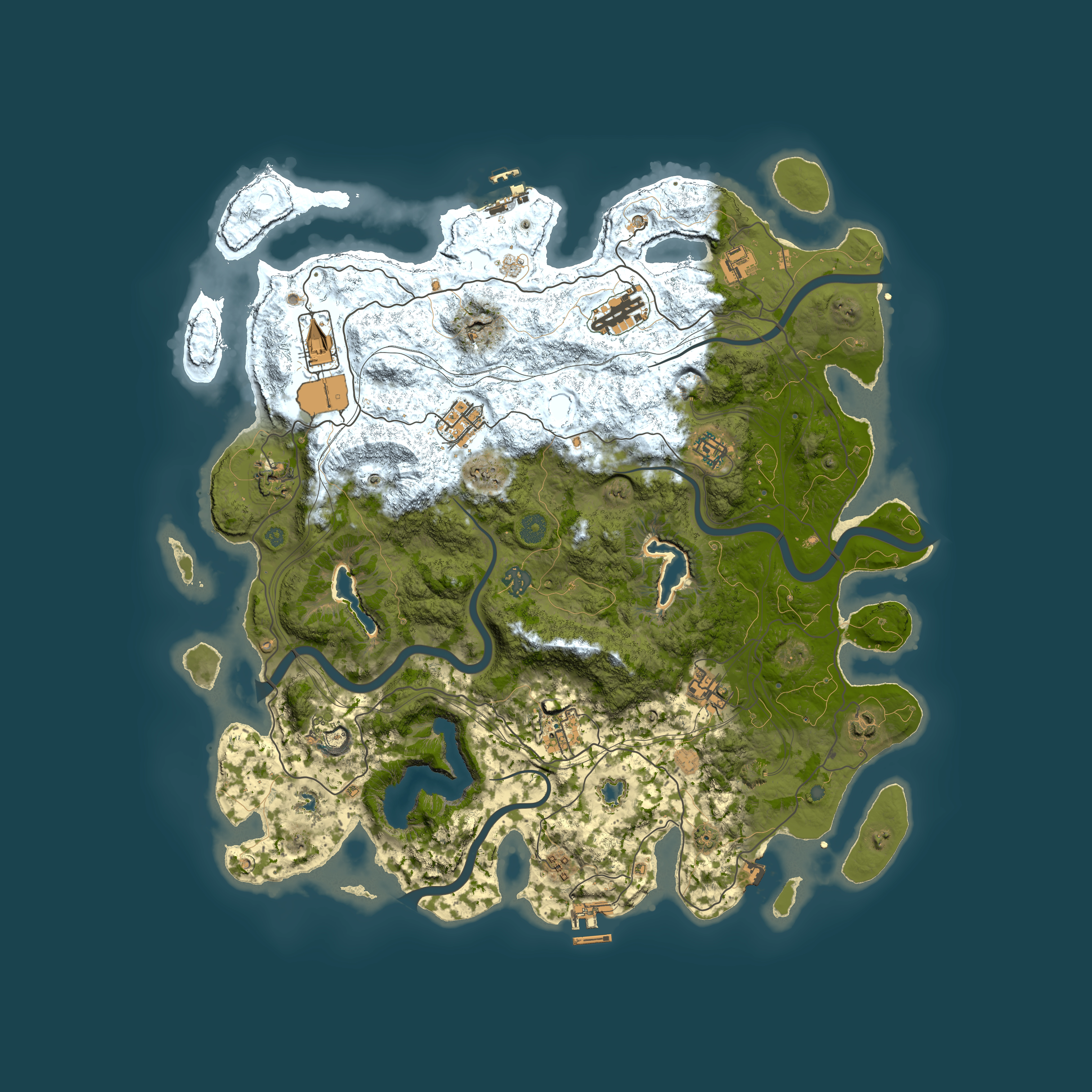 Full top-down render of Rust map seed 324570145, 4500x4500m