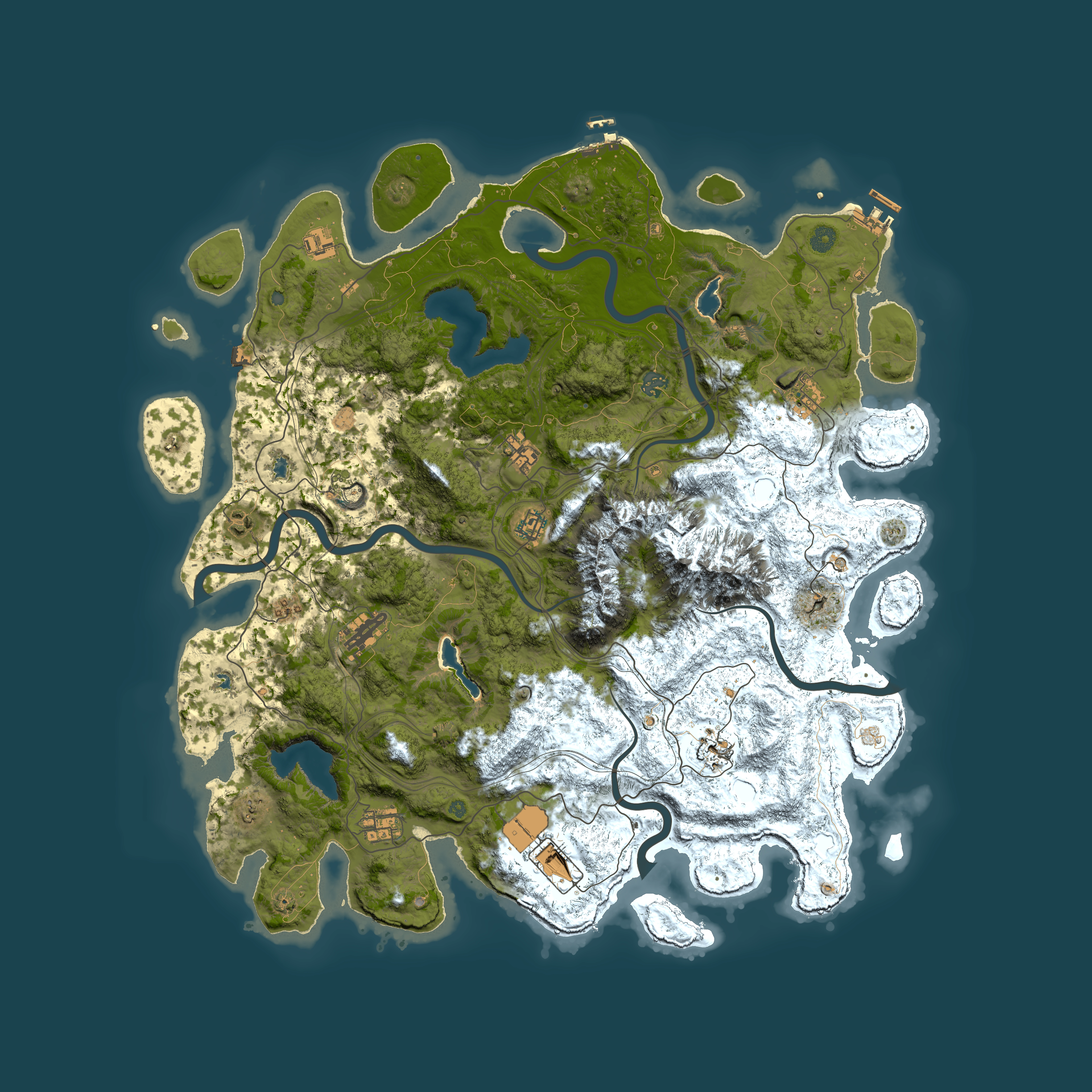 Full top-down render of Rust map seed 135973199, 5000x5000m