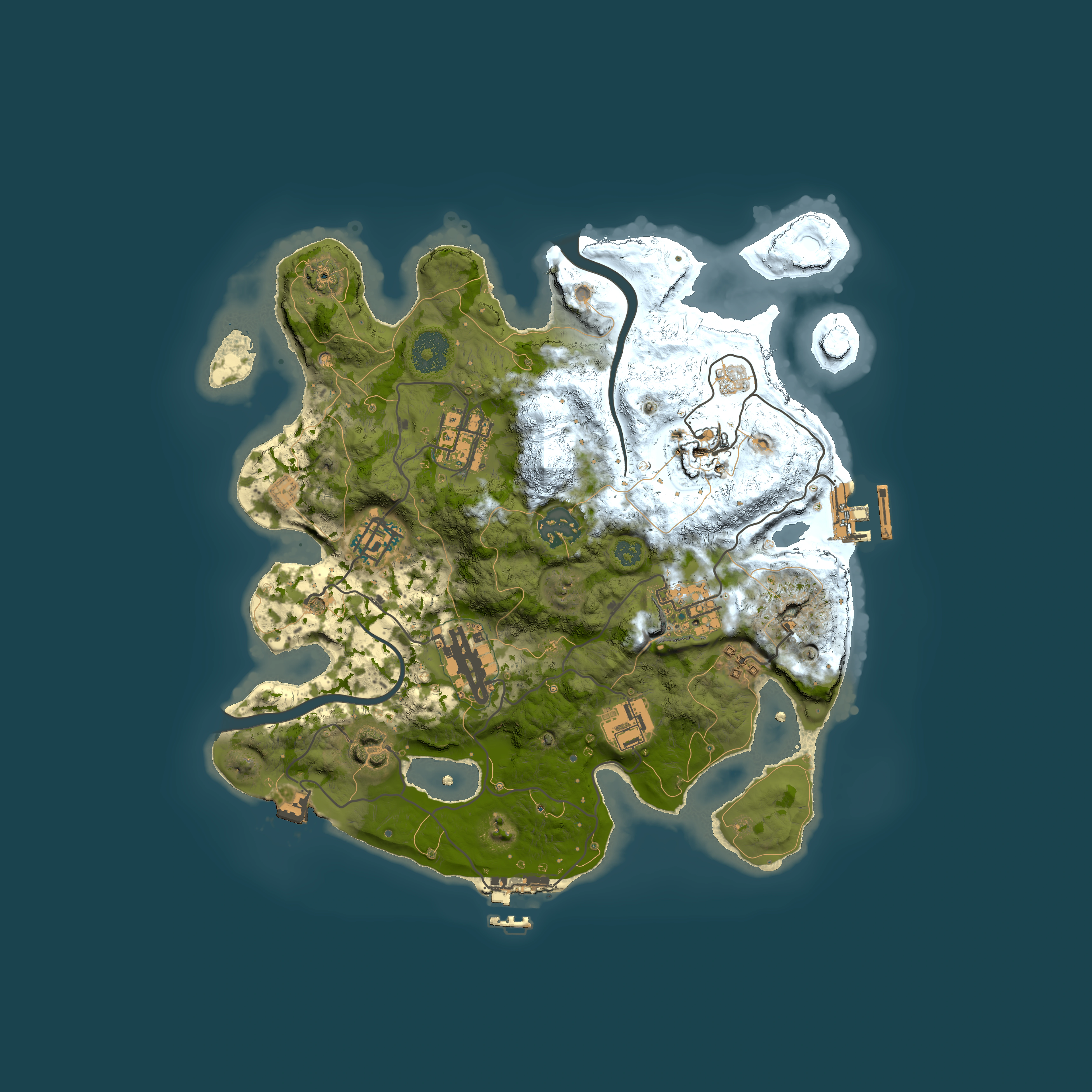 Full top-down render of Rust map seed 849932612, 3000x3000m