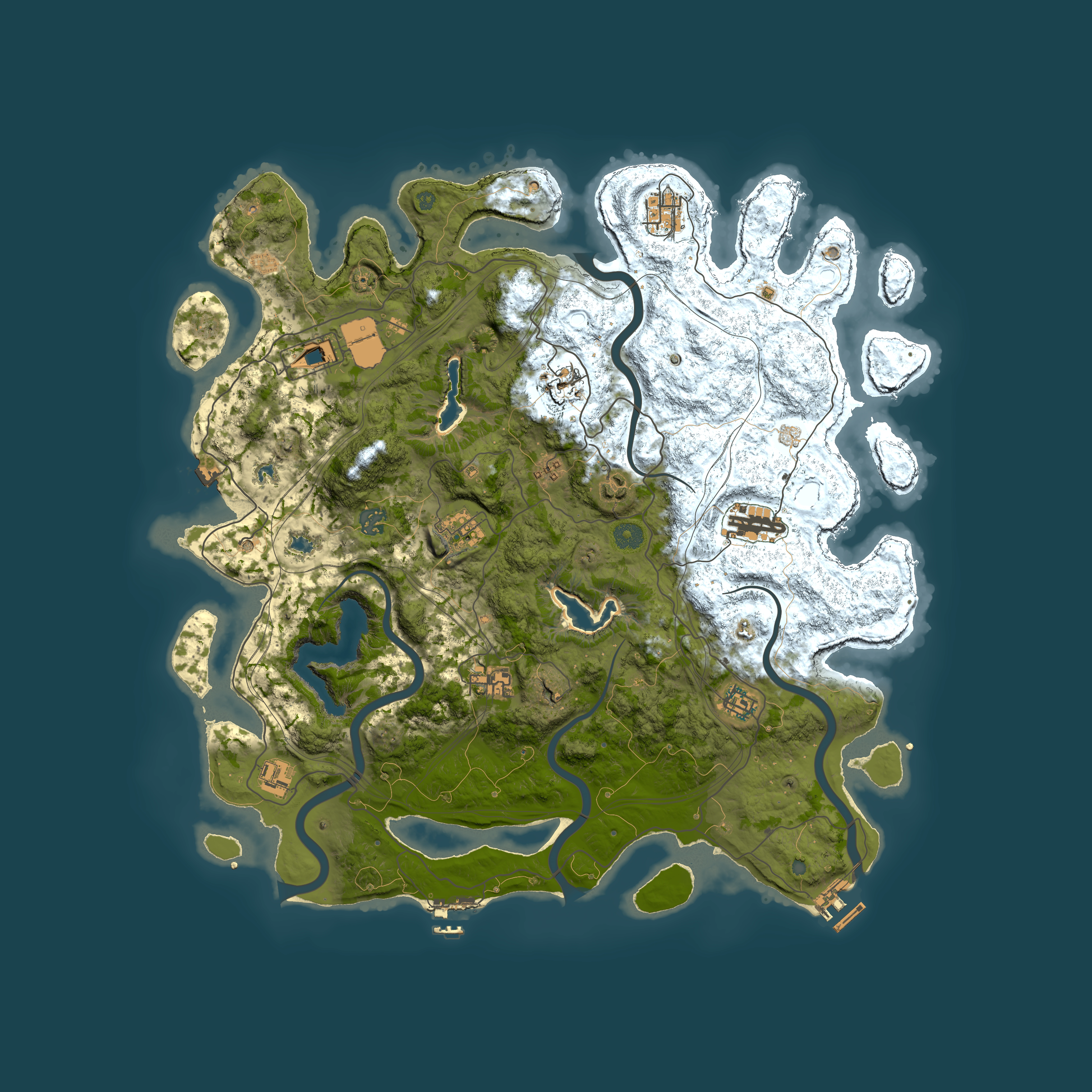 Full top-down render of Rust map seed 1949545786, 4500x4500m