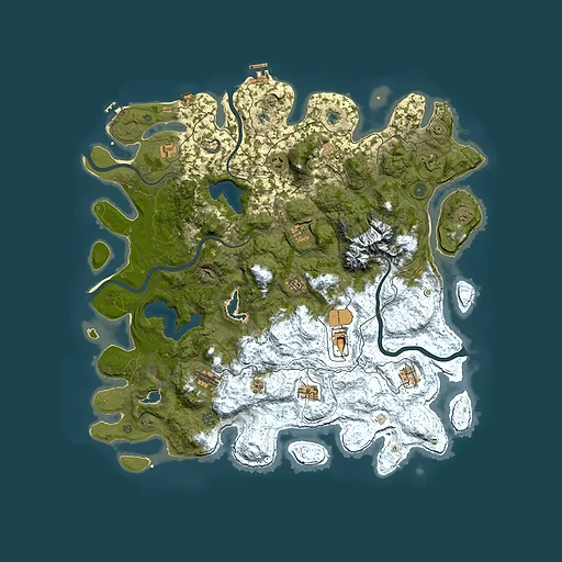 Rust map seed 702518824, 5000x5000m top-down preview