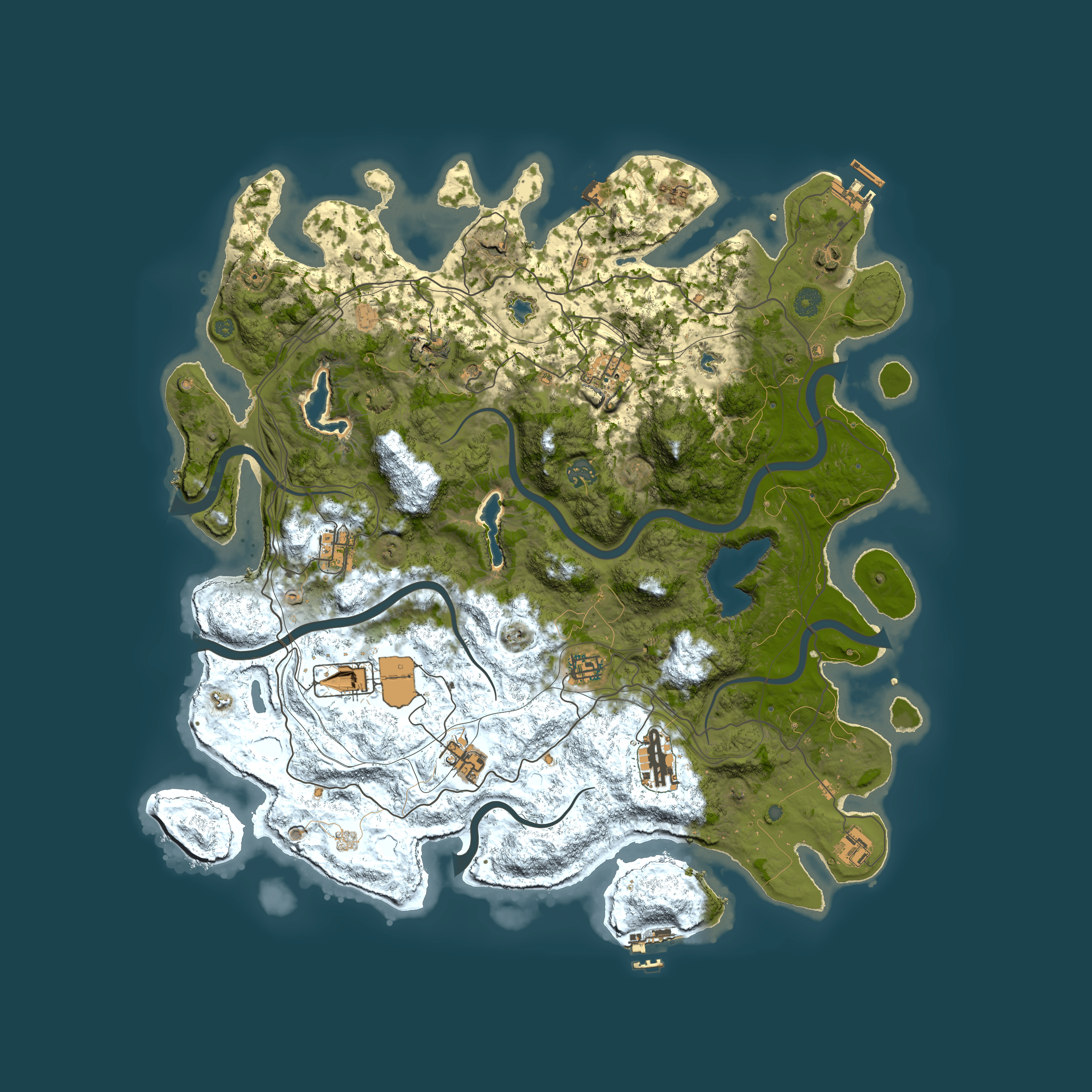 Full top-down render of Rust map seed 216553182, 4500x4500m