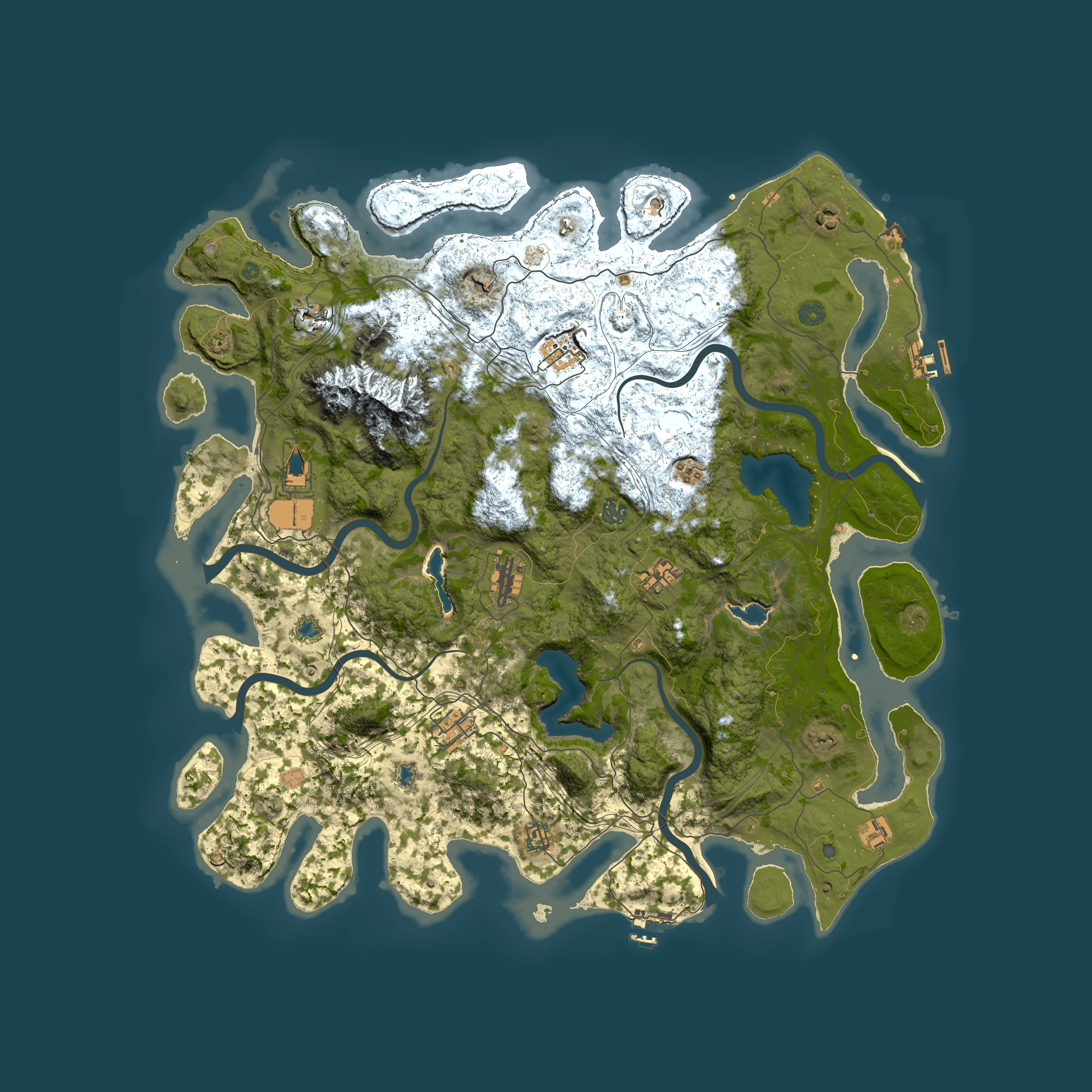 Full top-down render of Rust map seed 1322361400, 5000x5000m
