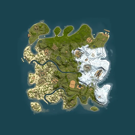 Rust map seed 224278740, 3500x3500m top-down preview