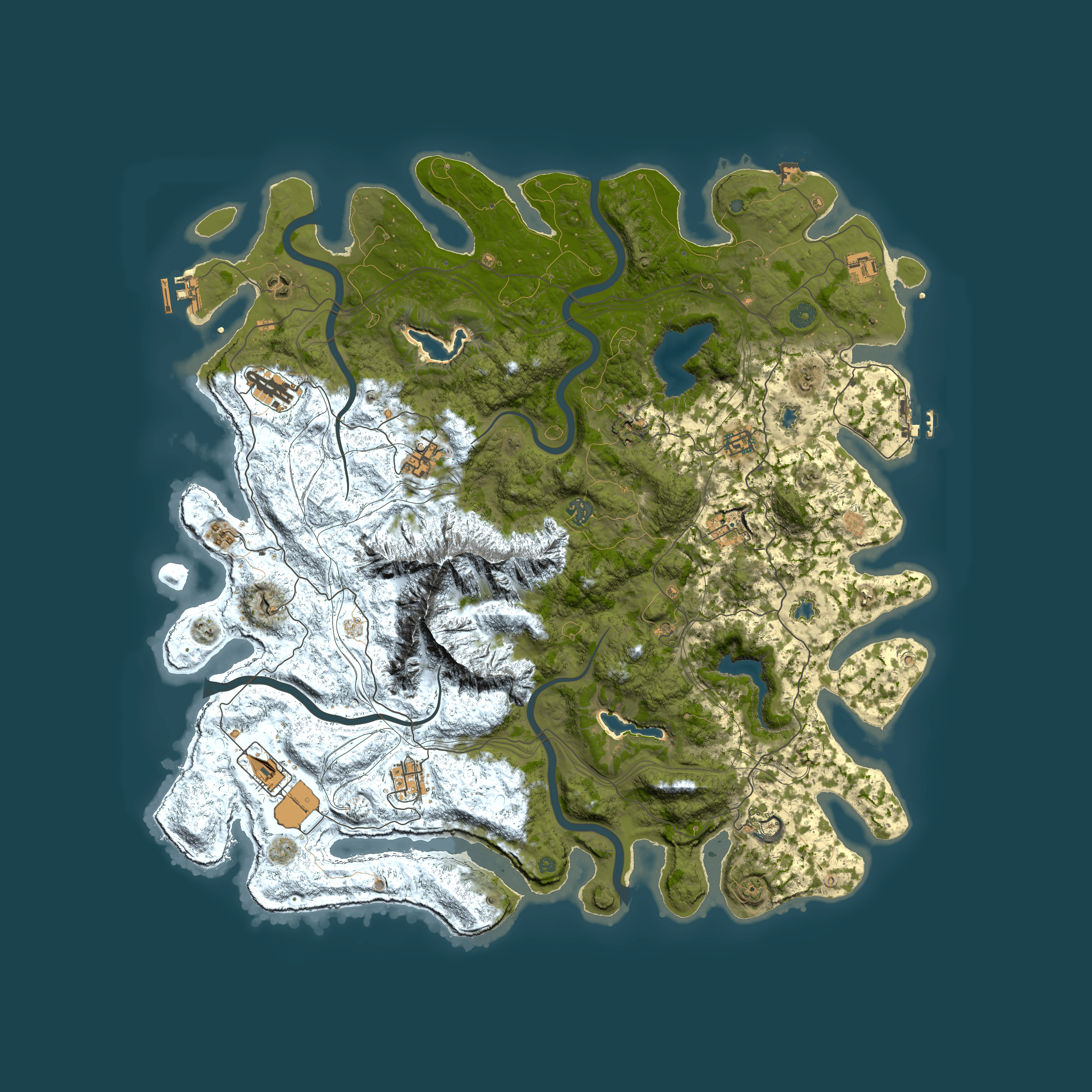 Full top-down render of Rust map seed 652238461, 5000x5000m