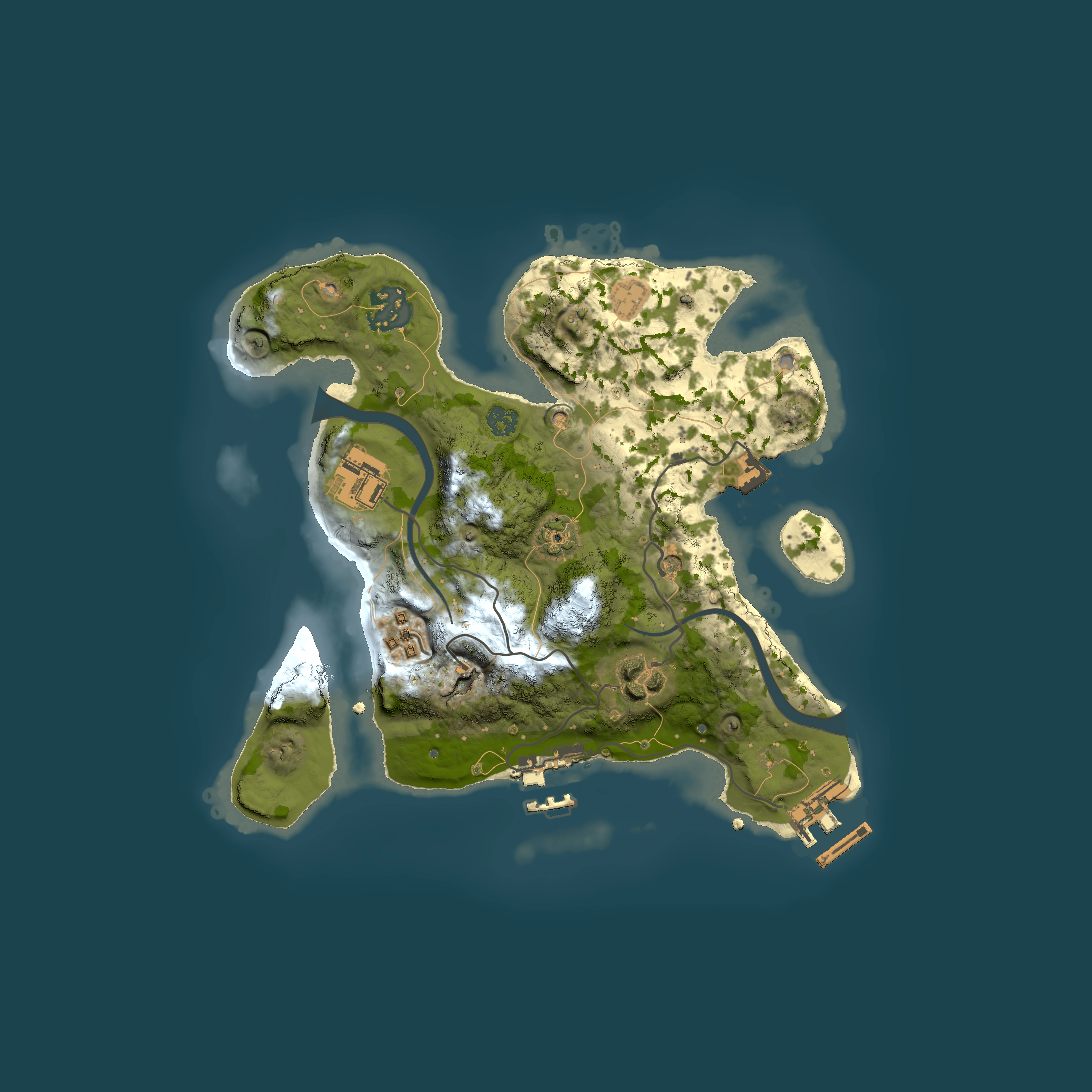 Full top-down render of Rust map seed 268577394, 2500x2500m
