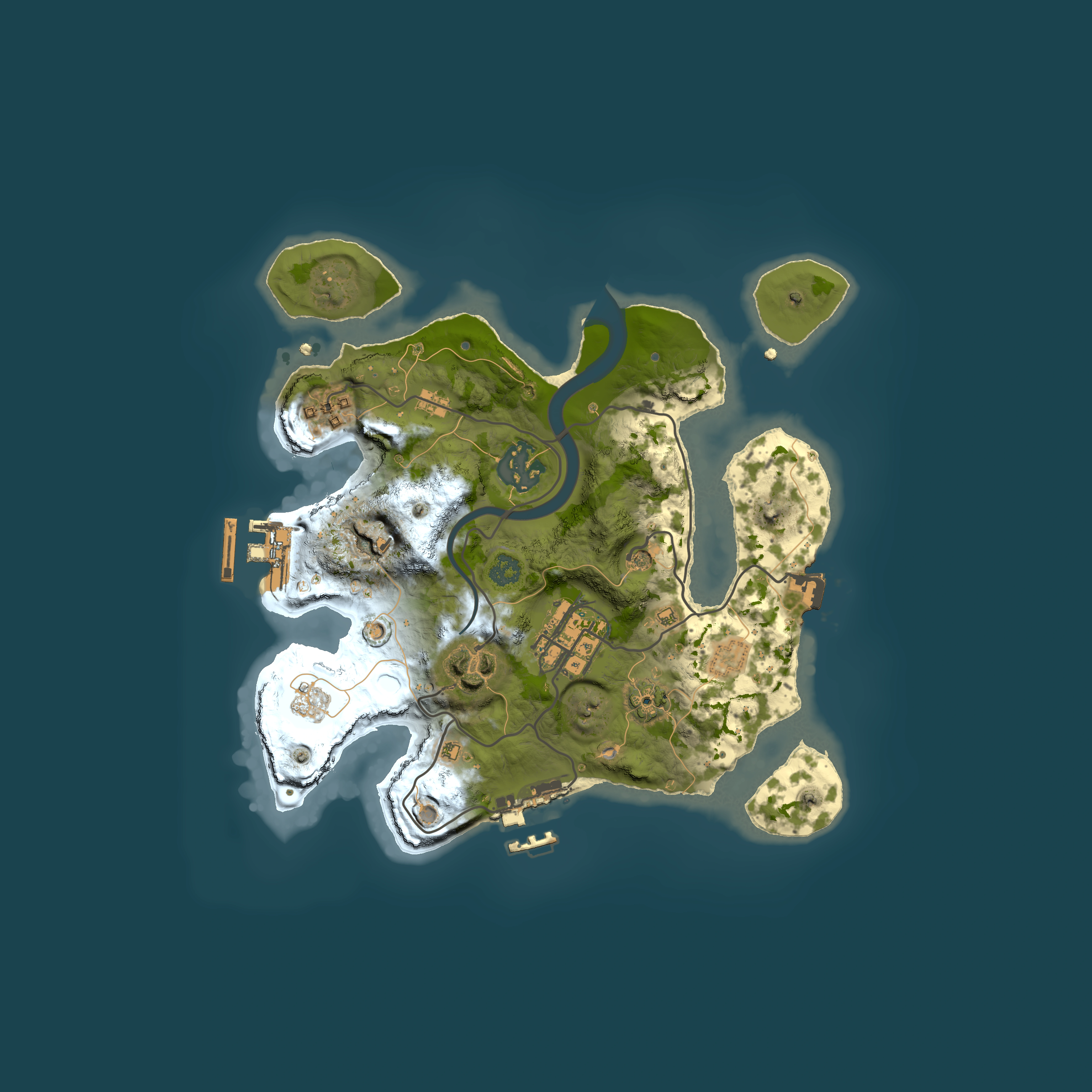 Full top-down render of Rust map seed 1555840358, 2500x2500m
