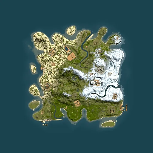 Rust map seed 1104036931, 3500x3500m top-down preview