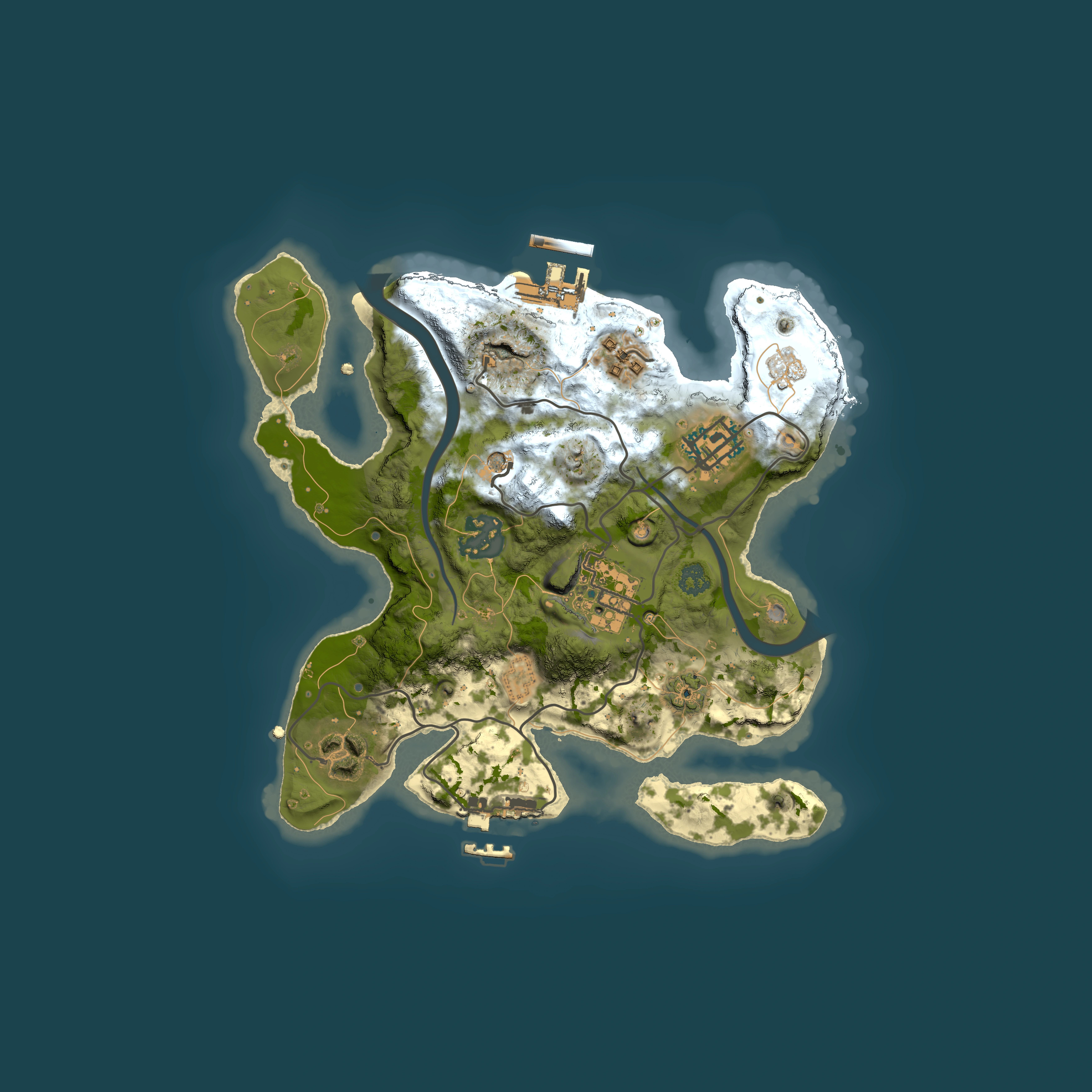 Full top-down render of Rust map seed 247753400, 2500x2500m