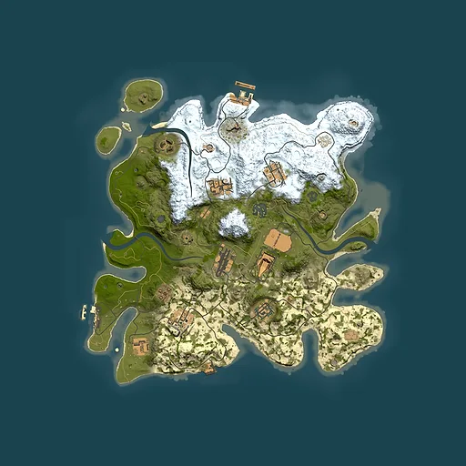 Rust map seed 455227242, 3500x3500m top-down preview