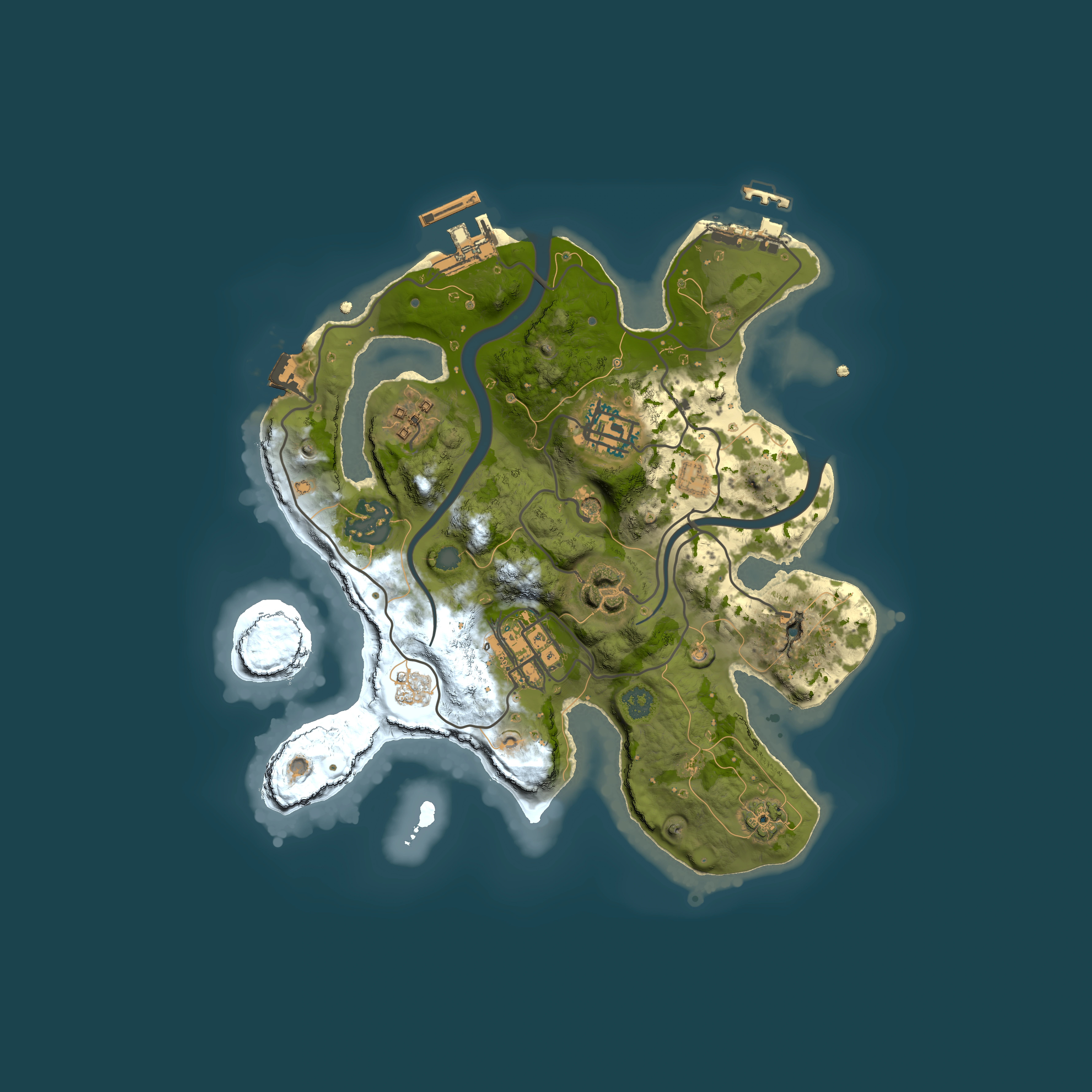 Full top-down render of Rust map seed 492711384, 2500x2500m