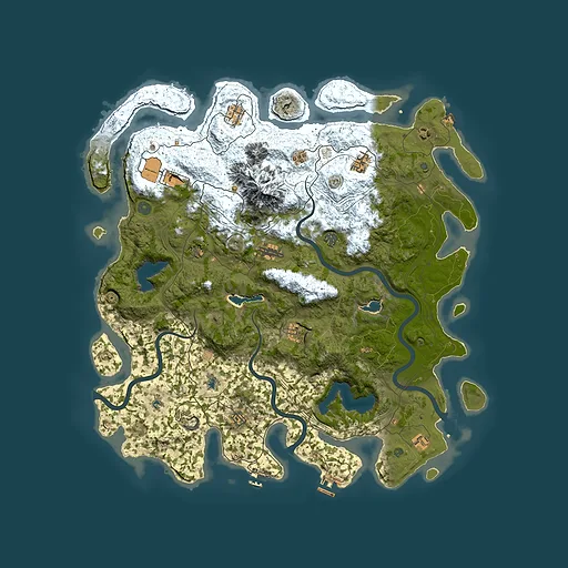 Rust map seed 32330964, 5000x5000m top-down preview