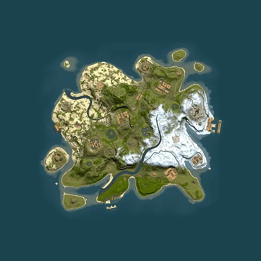 Rust map seed 676680608, 3000x3000m top-down preview