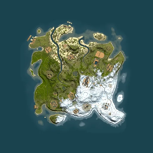 Rust map seed 309813945, 3500x3500m top-down preview