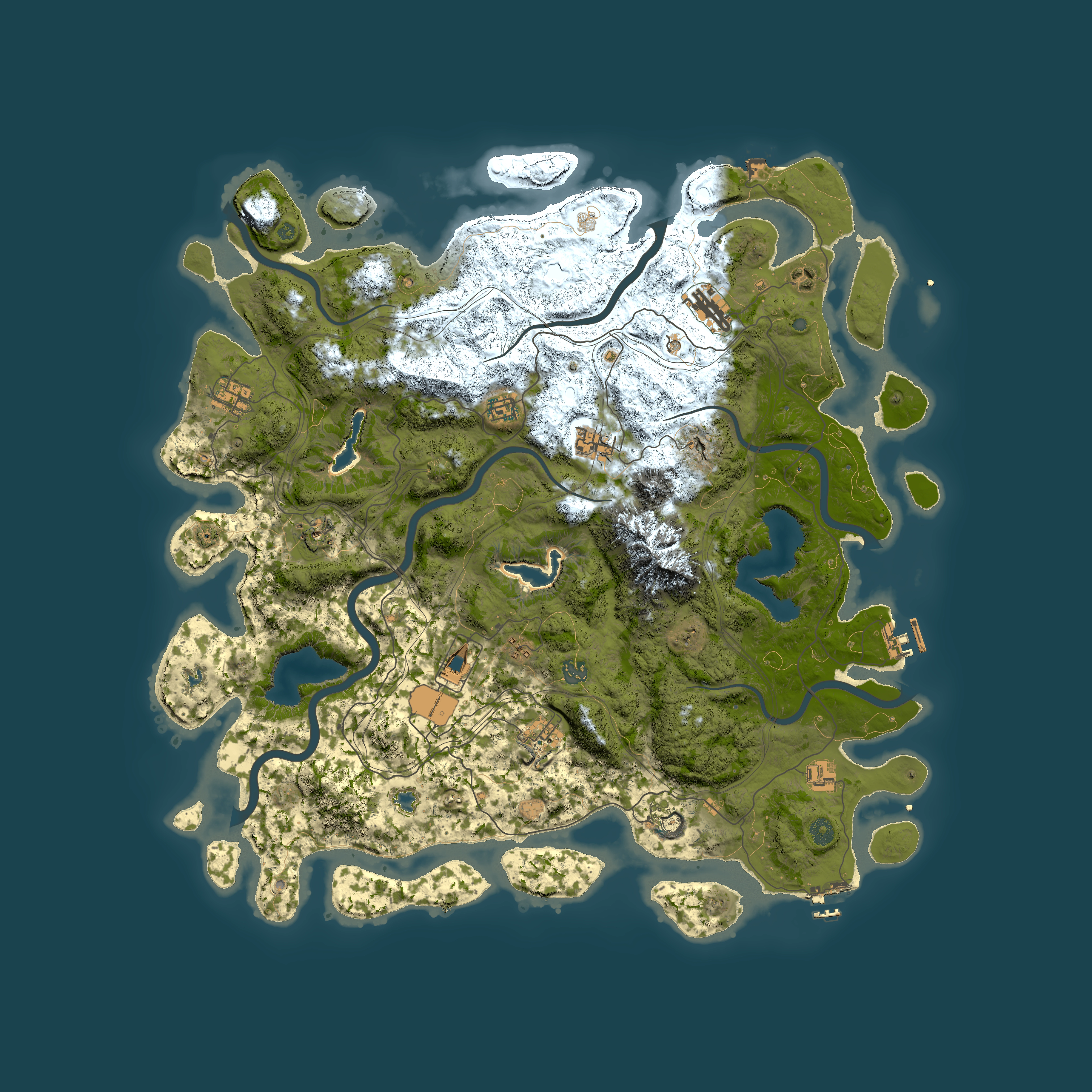 Full top-down render of Rust map seed 306795802, 5000x5000m