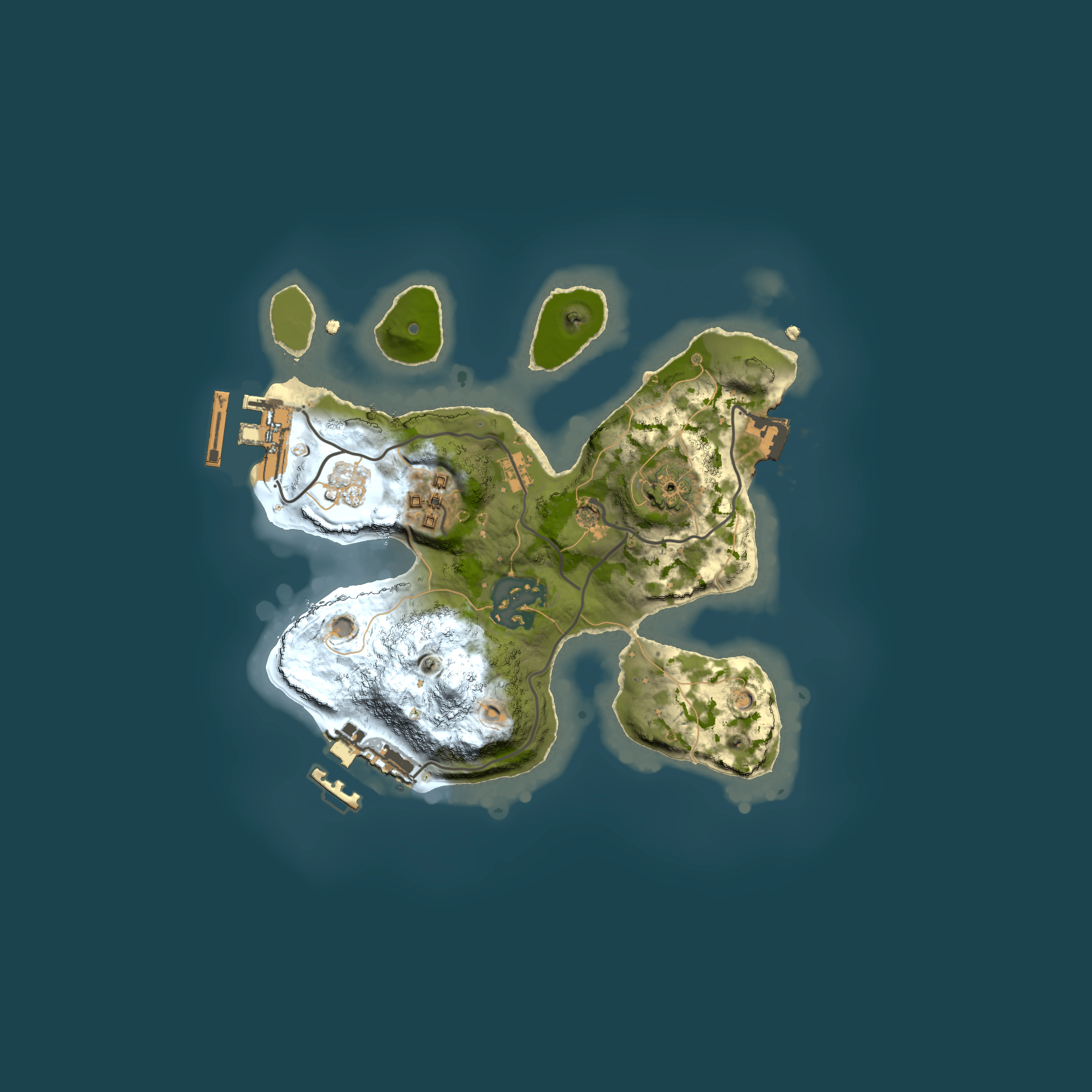 Full top-down render of Rust map seed 1600998967, 2000x2000m