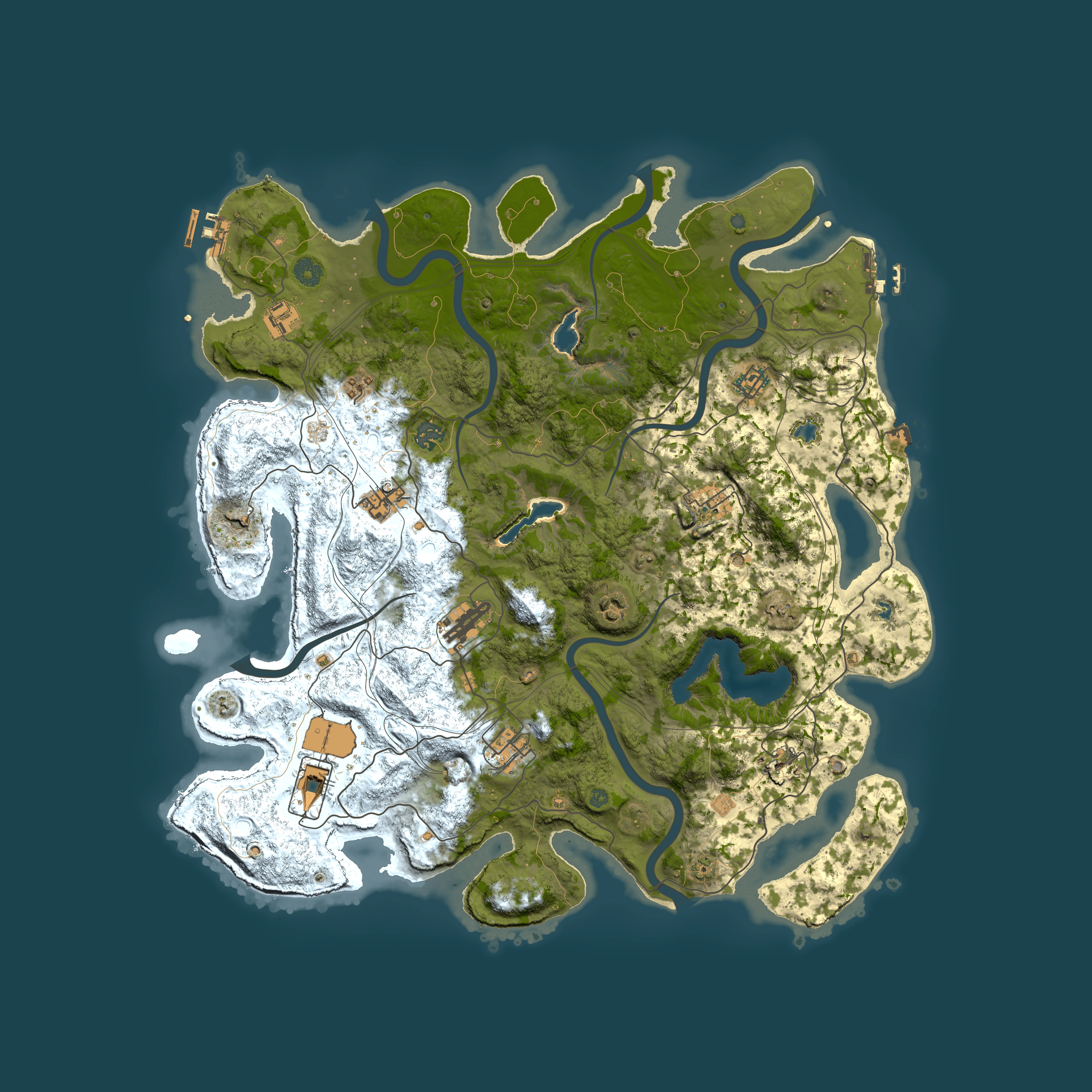 Full top-down render of Rust map seed 676308410, 4500x4500m