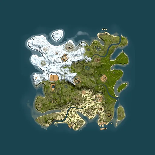 Rust map seed 132661368, 3500x3500m top-down preview