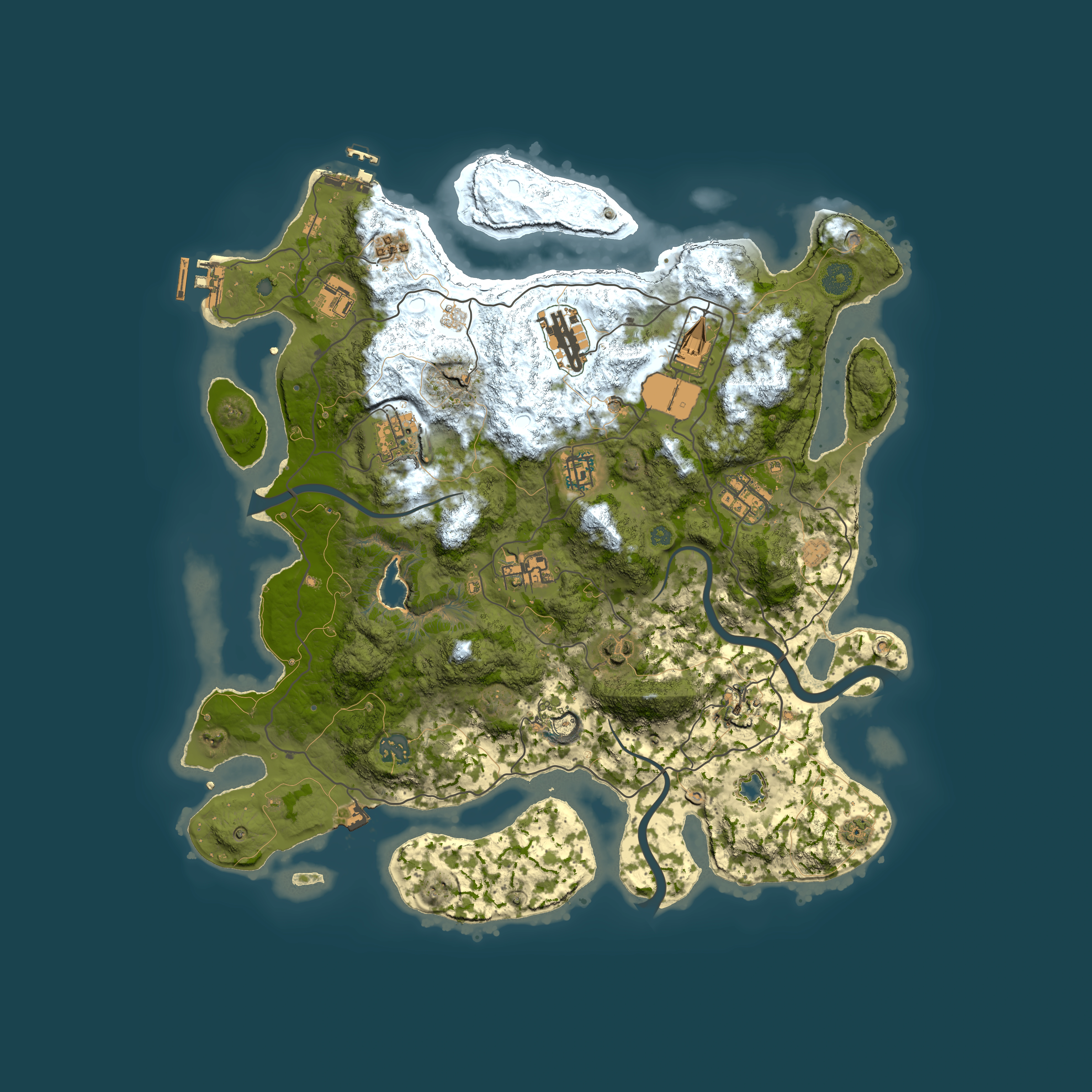 Full top-down render of Rust map seed 485020218, 4000x4000m