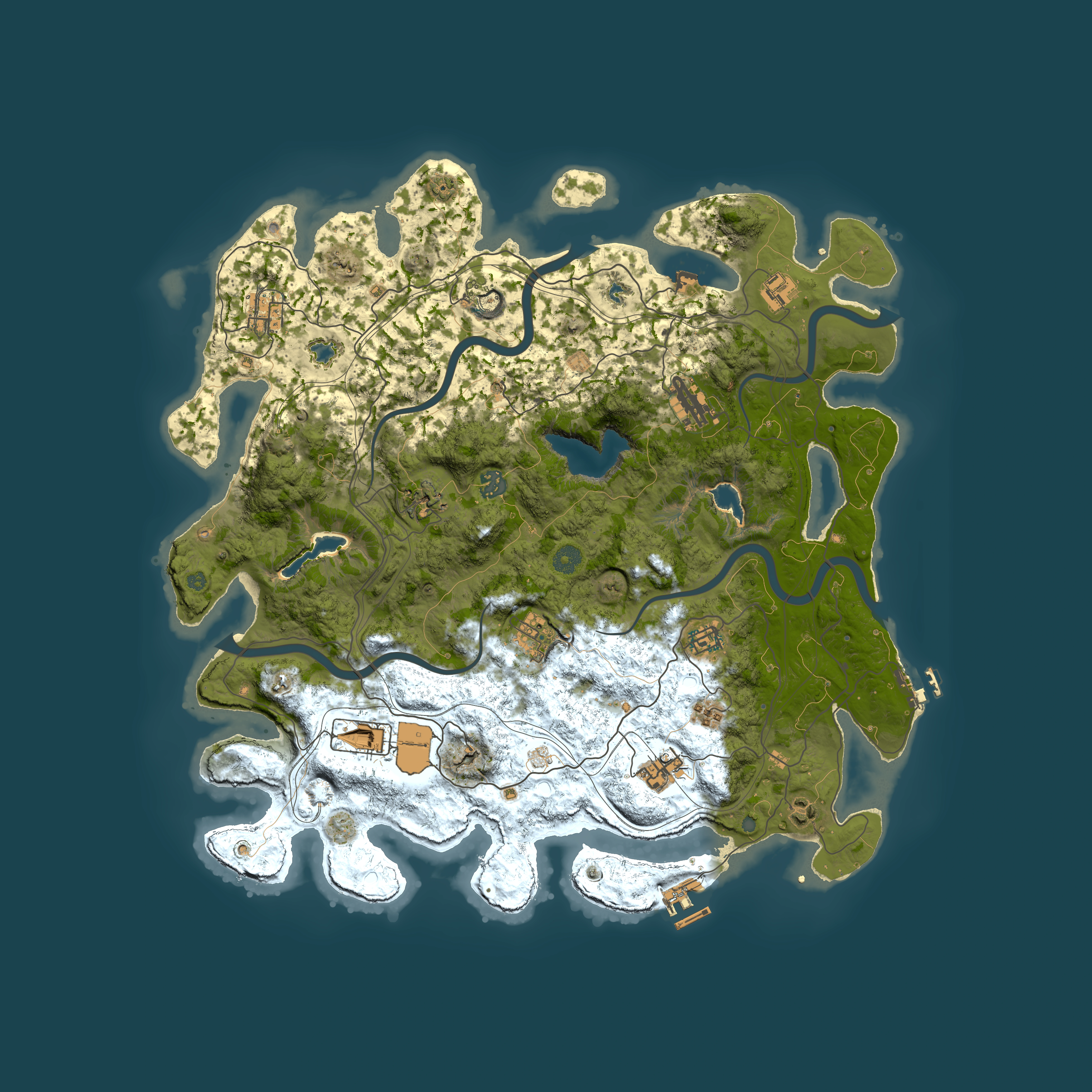 Full top-down render of Rust map seed 443361876, 4500x4500m