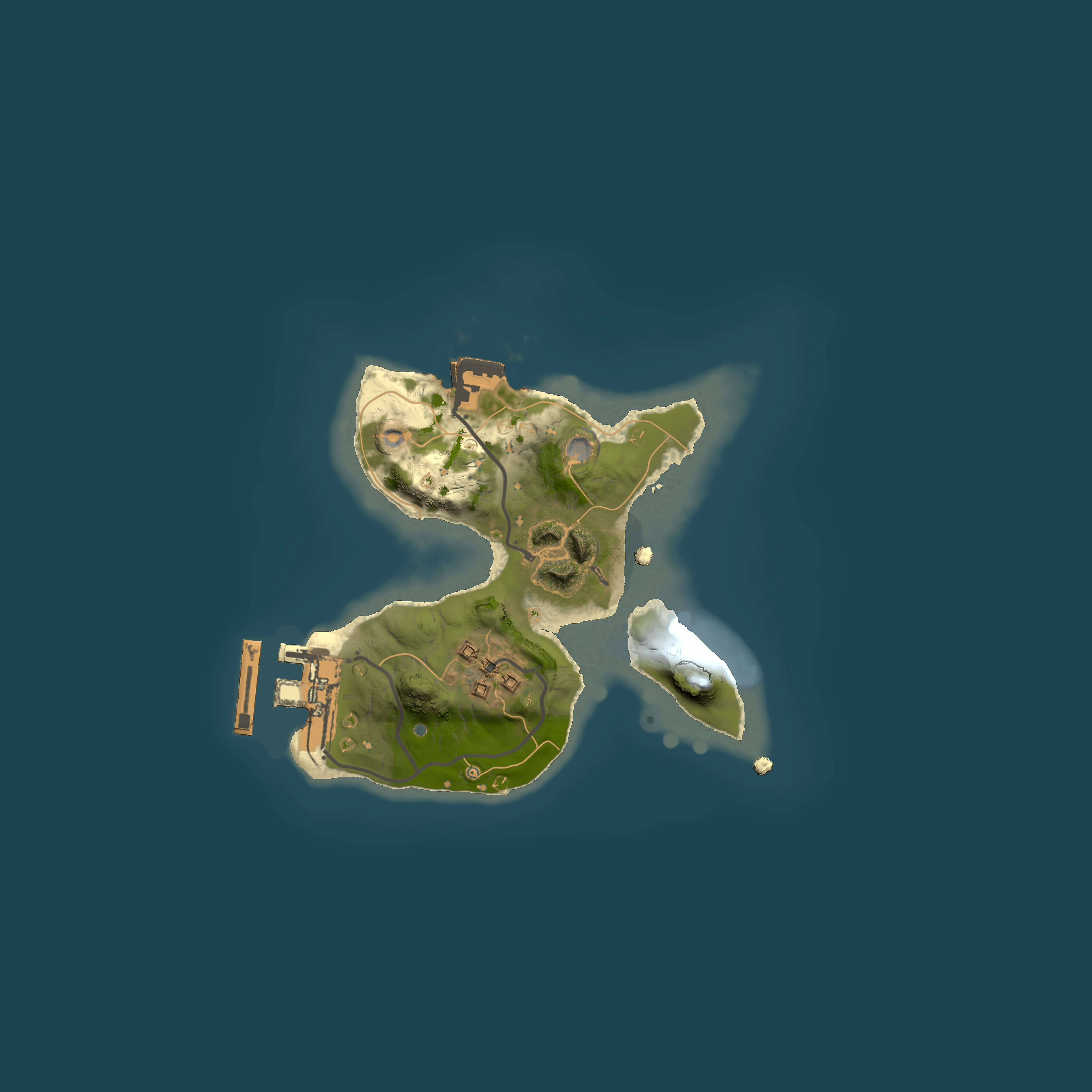 Full top-down render of Rust map seed 1046777806, 1500x1500m