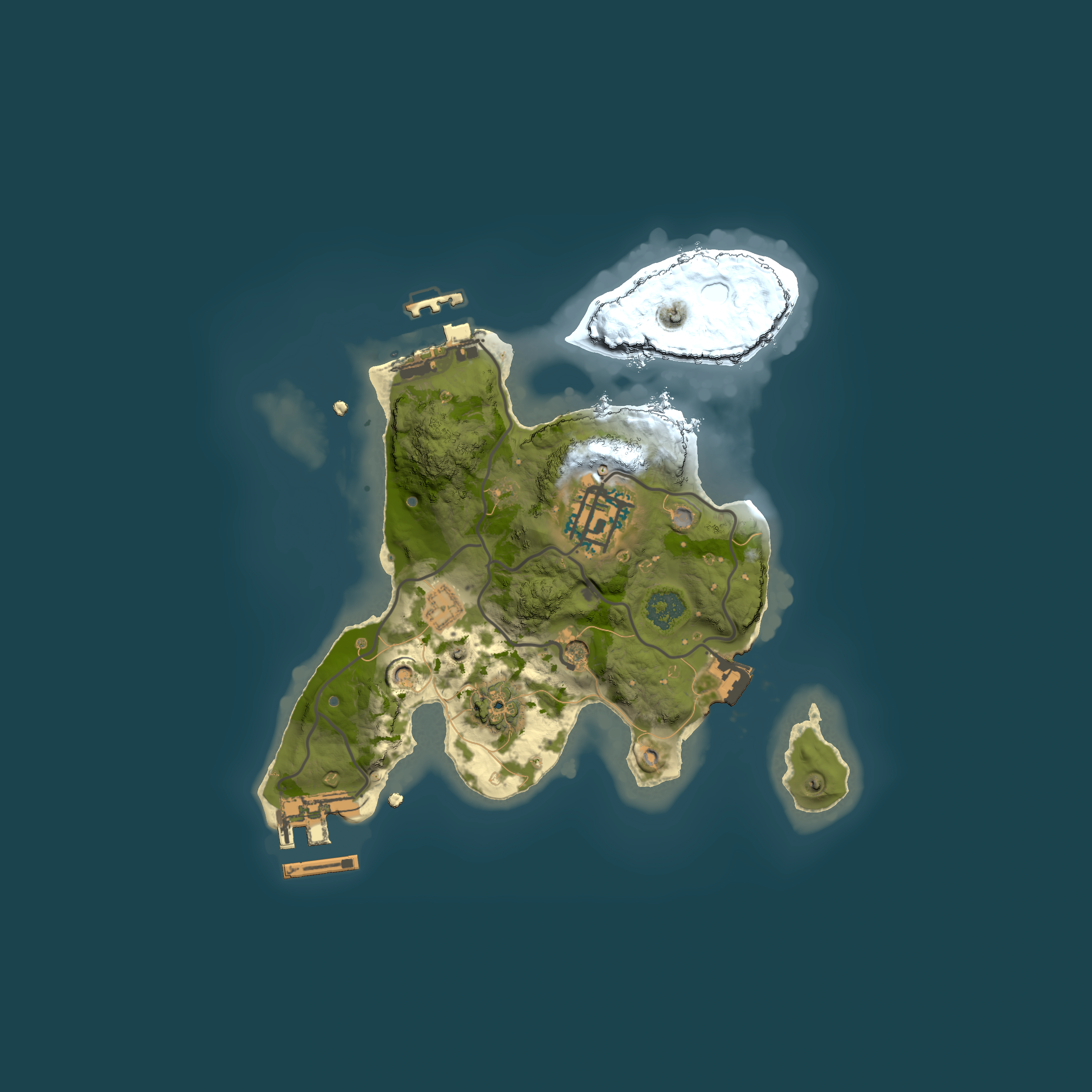 Full top-down render of Rust map seed 1151532458, 2000x2000m