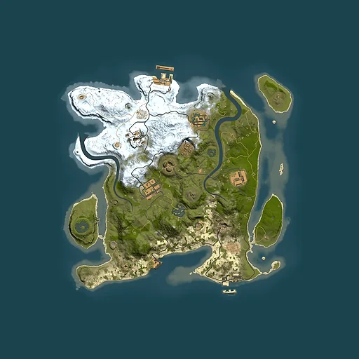 Rust map seed 264175159, 3000x3000m top-down preview