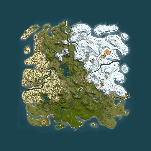 Rust map seed 1076908543, 5000x5000m top-down preview