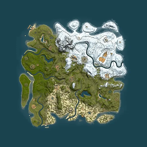 Rust map seed 1211138546, 5000x5000m top-down preview